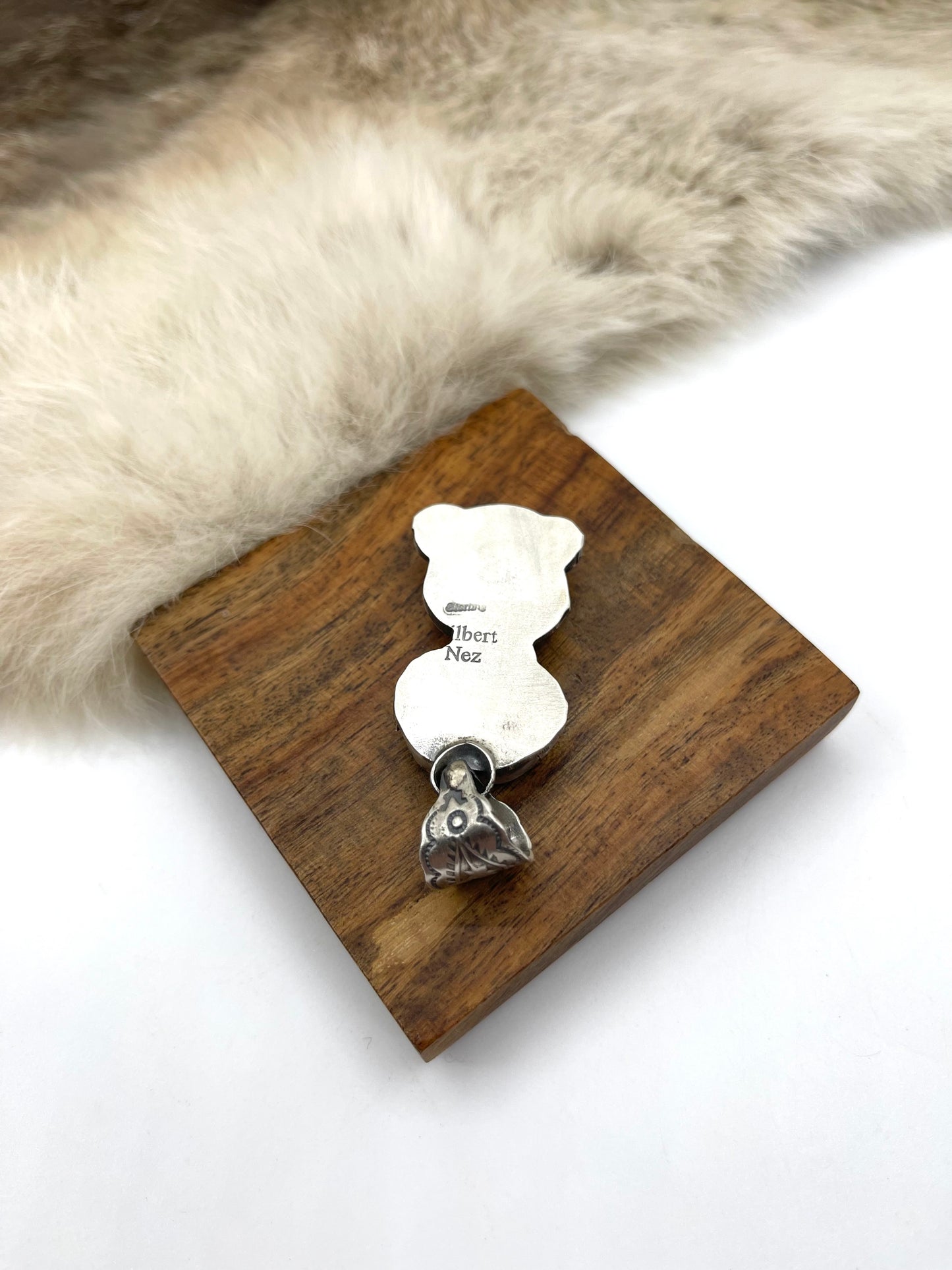 Palomino Turquoise Pendant w/8mm Bail by Gilbert Nez, Navajo