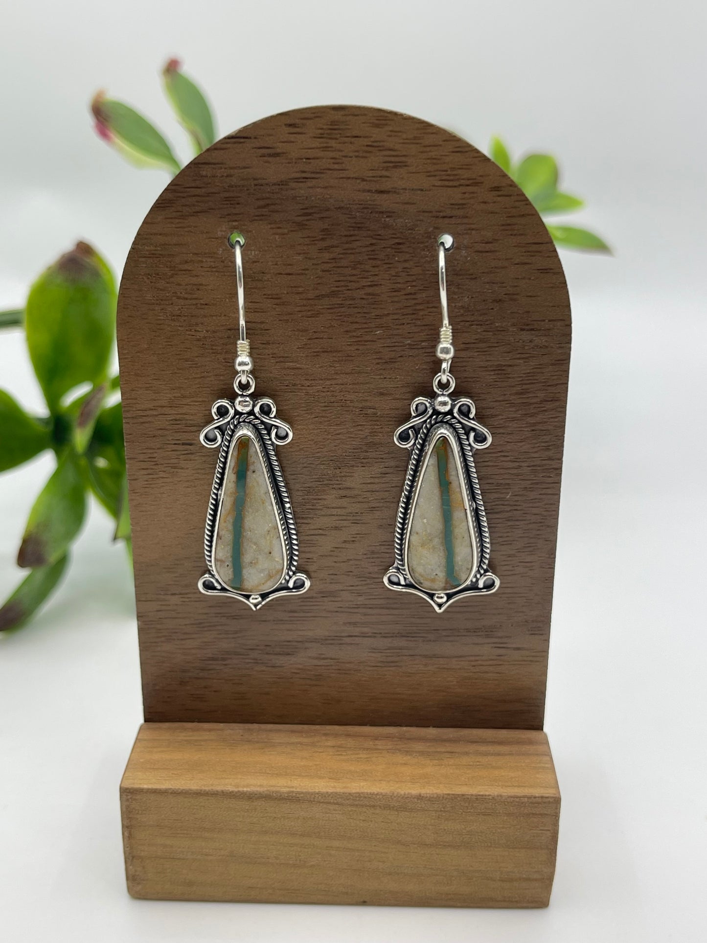 Royston Ribbon Turquoise Teardrop Dangle Earrings