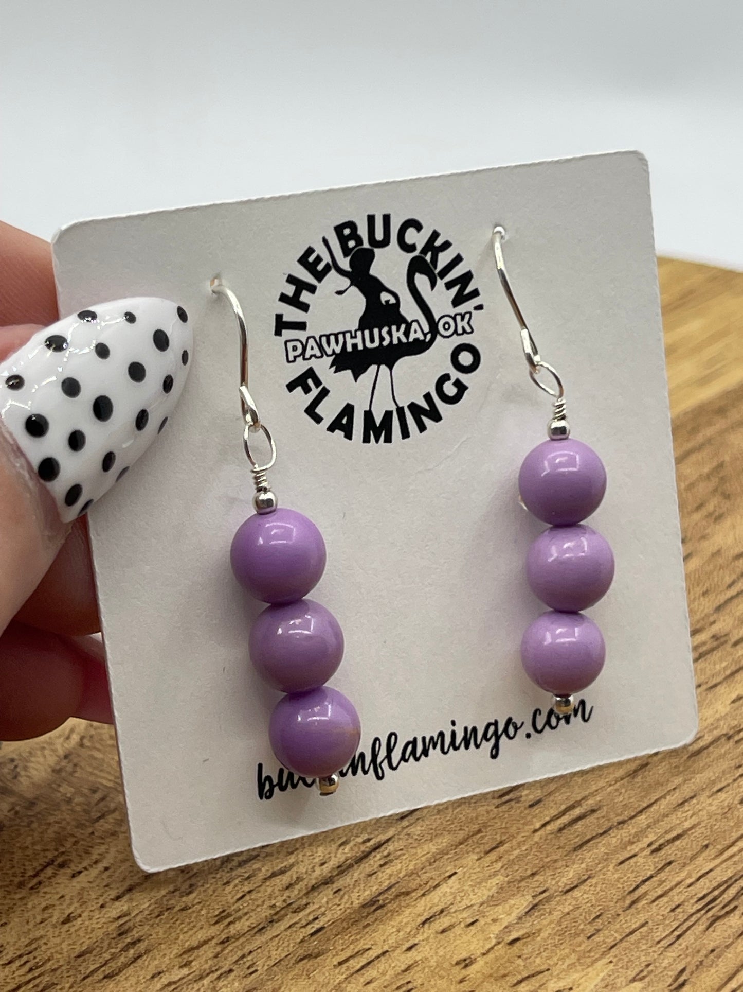 3 Stone Purple Desert Dangle Earrings