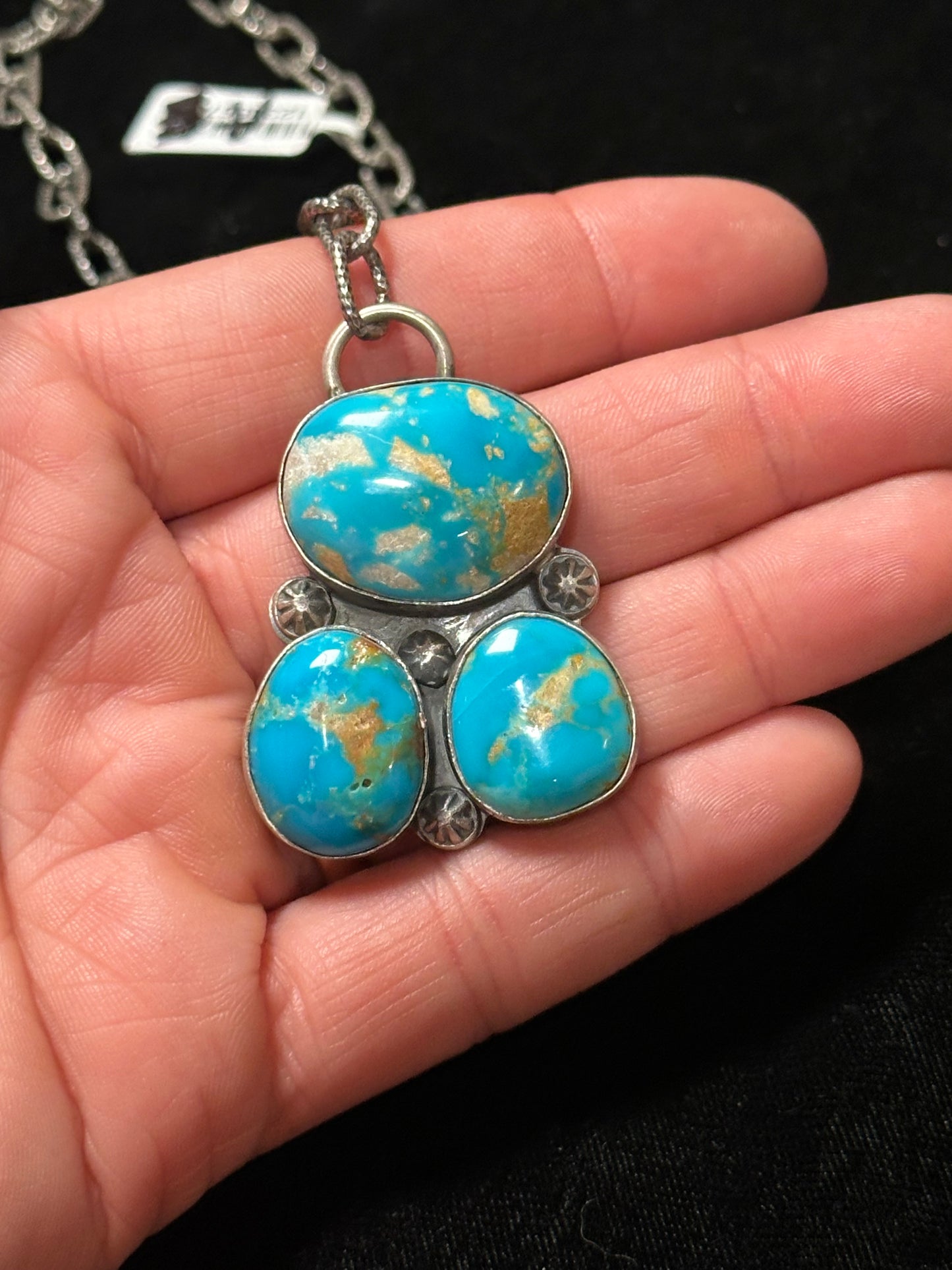 White Water Turquoise Adjustable Lariat Necklace by Bison, Navajo