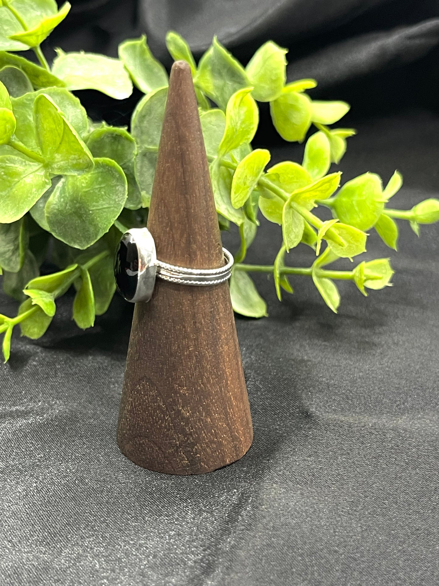5.5 Black Onyx Ring by Robert Martinez, Navajo
