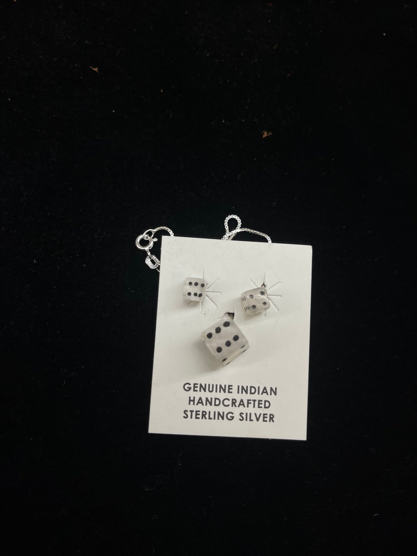 Dice Post Earrings with Matching 16" Dice Necklace