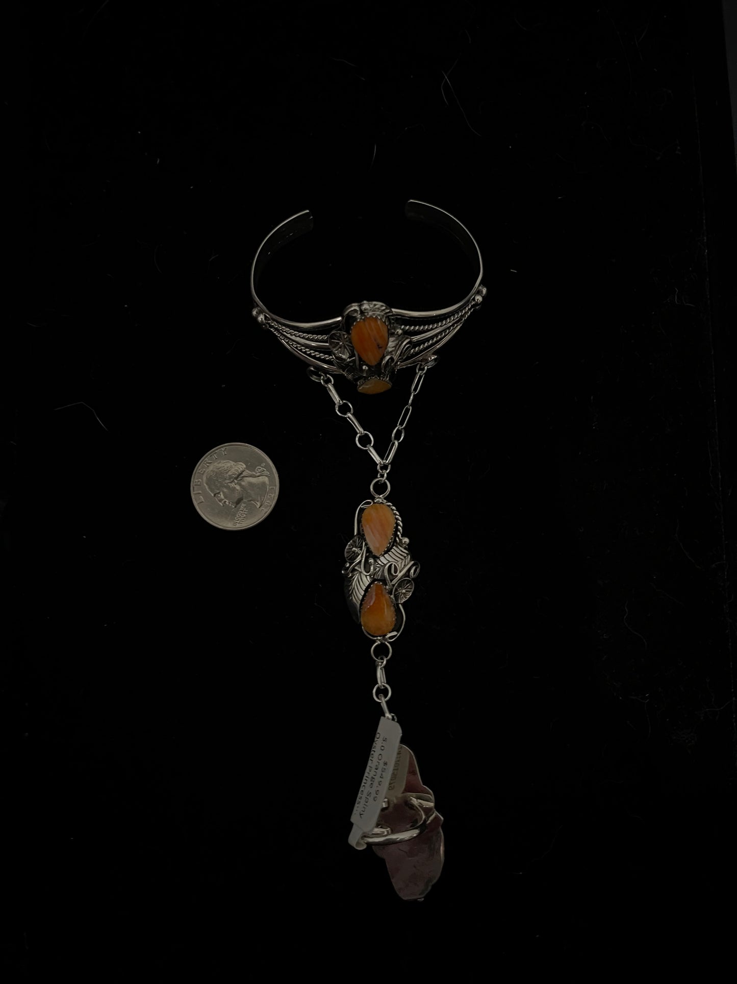 5.0 Orange Spiny Oyster Princess Cuff by Max Calladitto, Navajo
