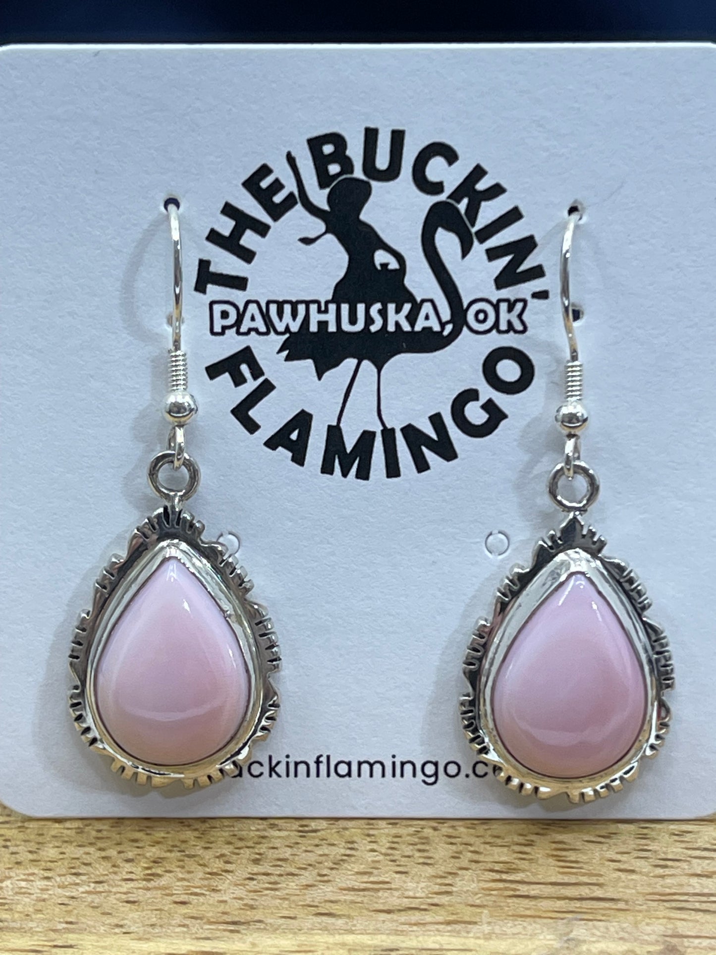 Pink Conch Shell Teardrop Dangle Earrings