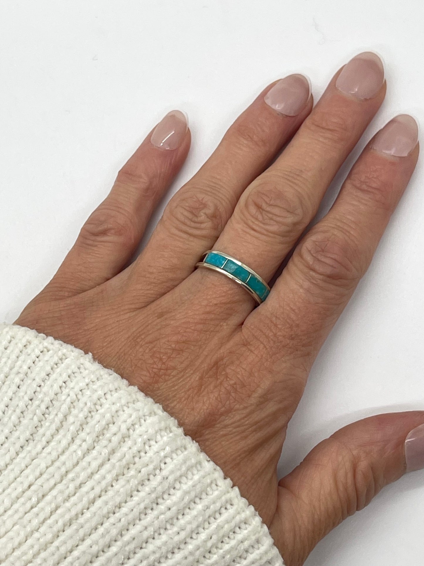7.0 Turquoise Band Ring, Navajo Made