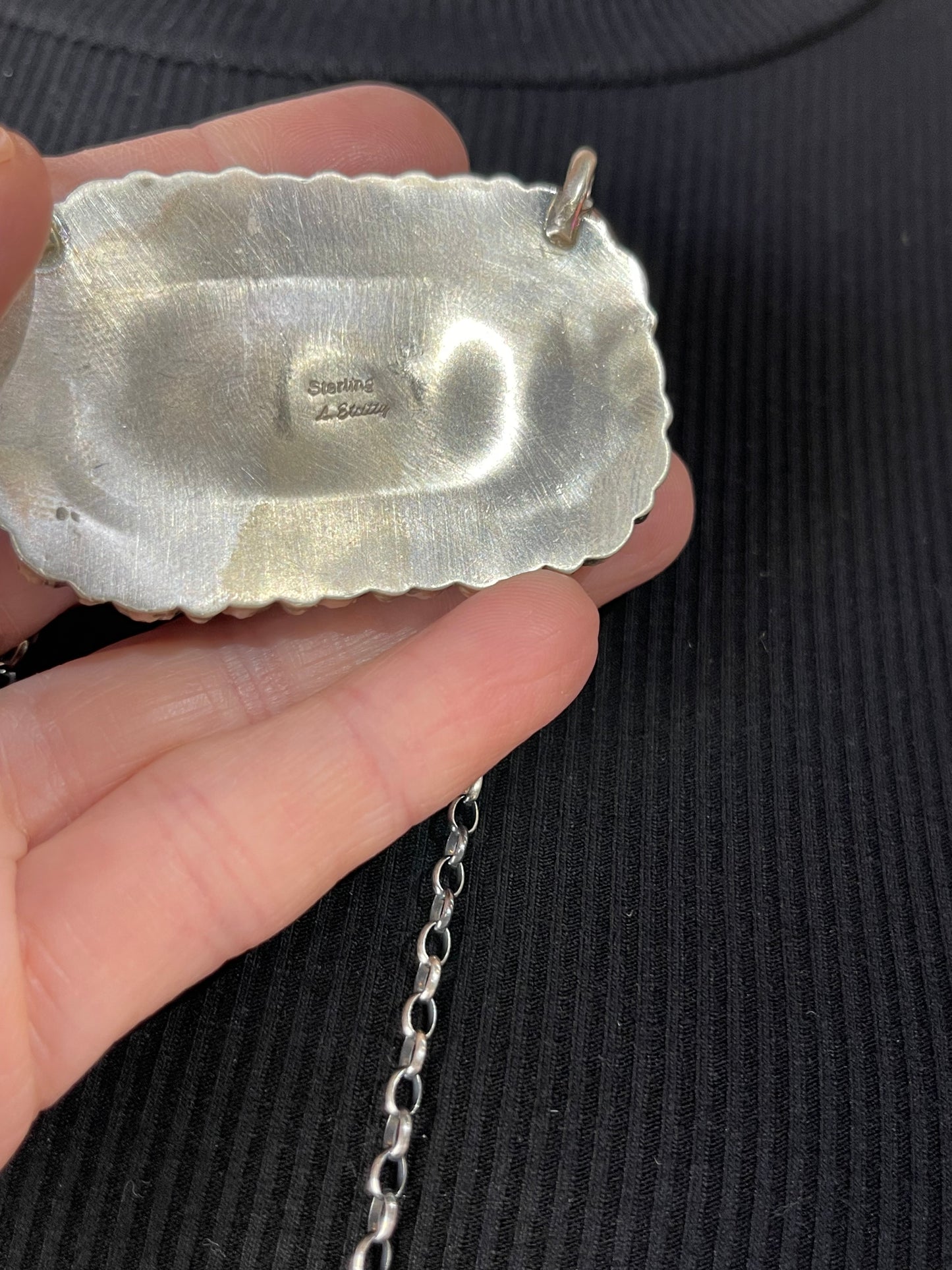 16" Kingman Cluster Rectangle Necklace by Larry Etsitty, Navajo