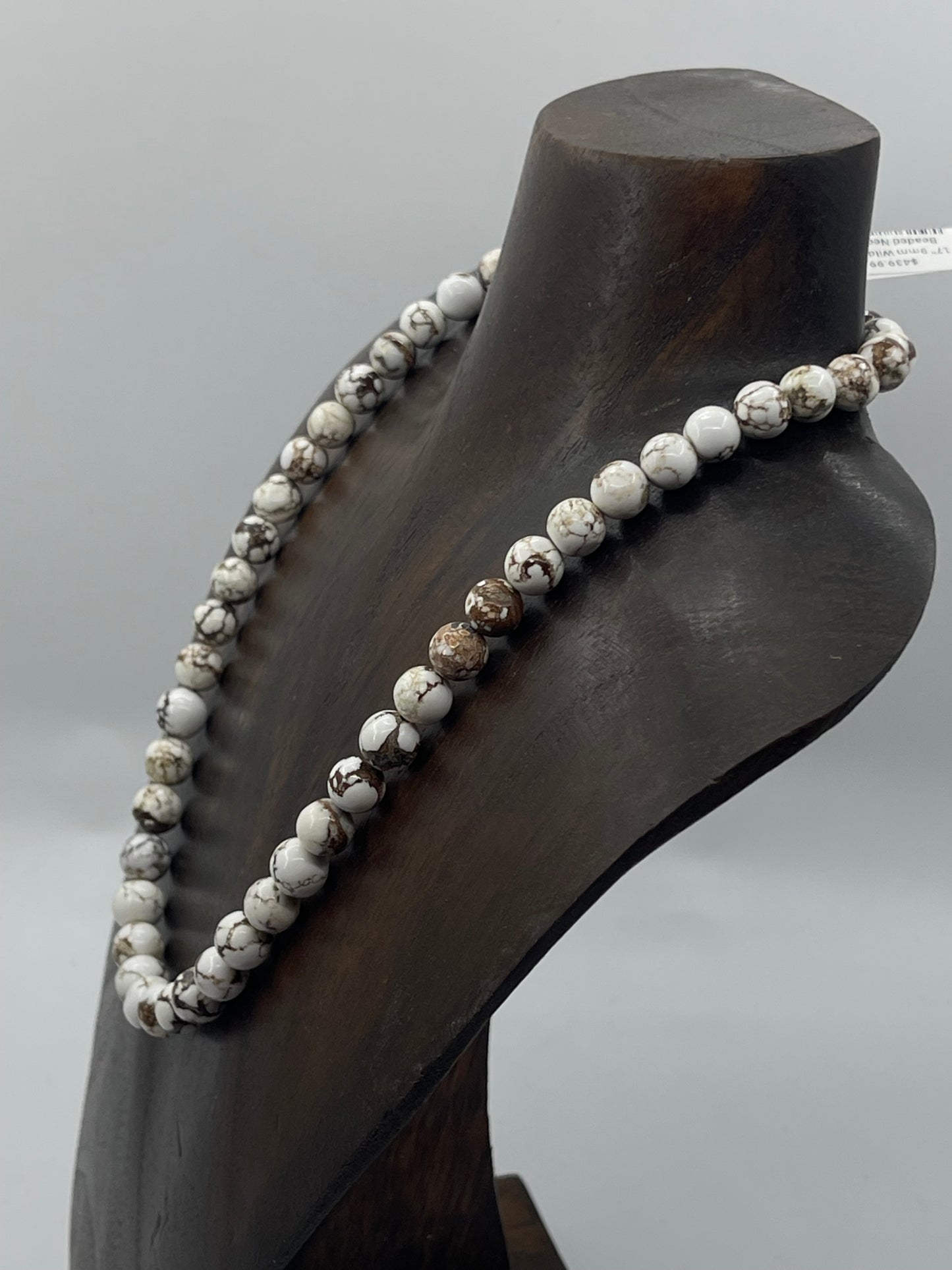 LOT 67 8/30 17" 9mm Wild Horse Beaded Necklace