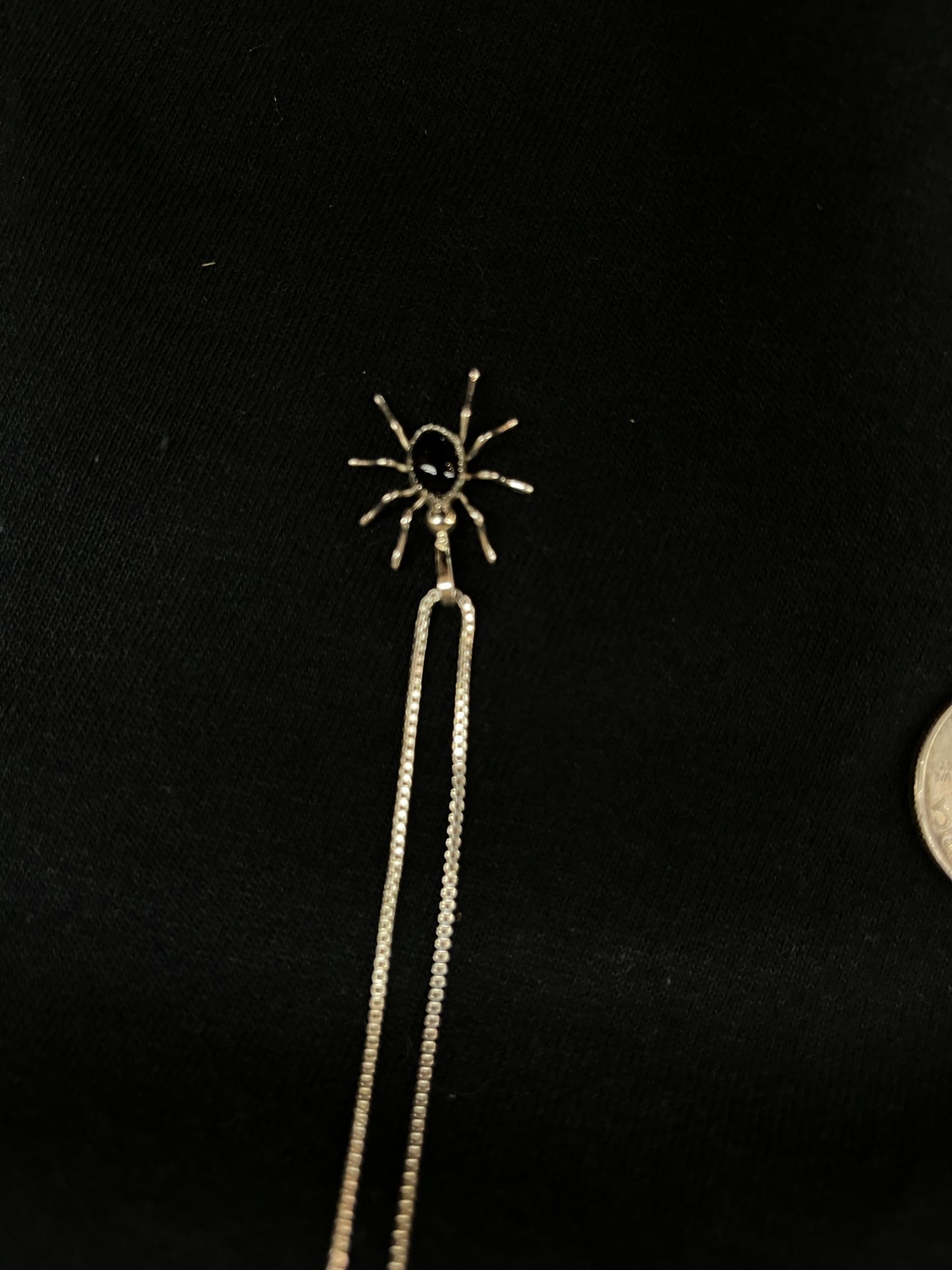 18" Black Spider Necklace by Anne Spencer, Navajo