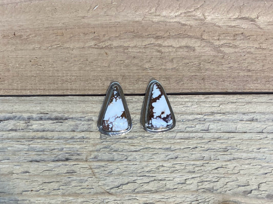 Triangle Wild Horse Post Earrings by Marie Jackson, Navajo