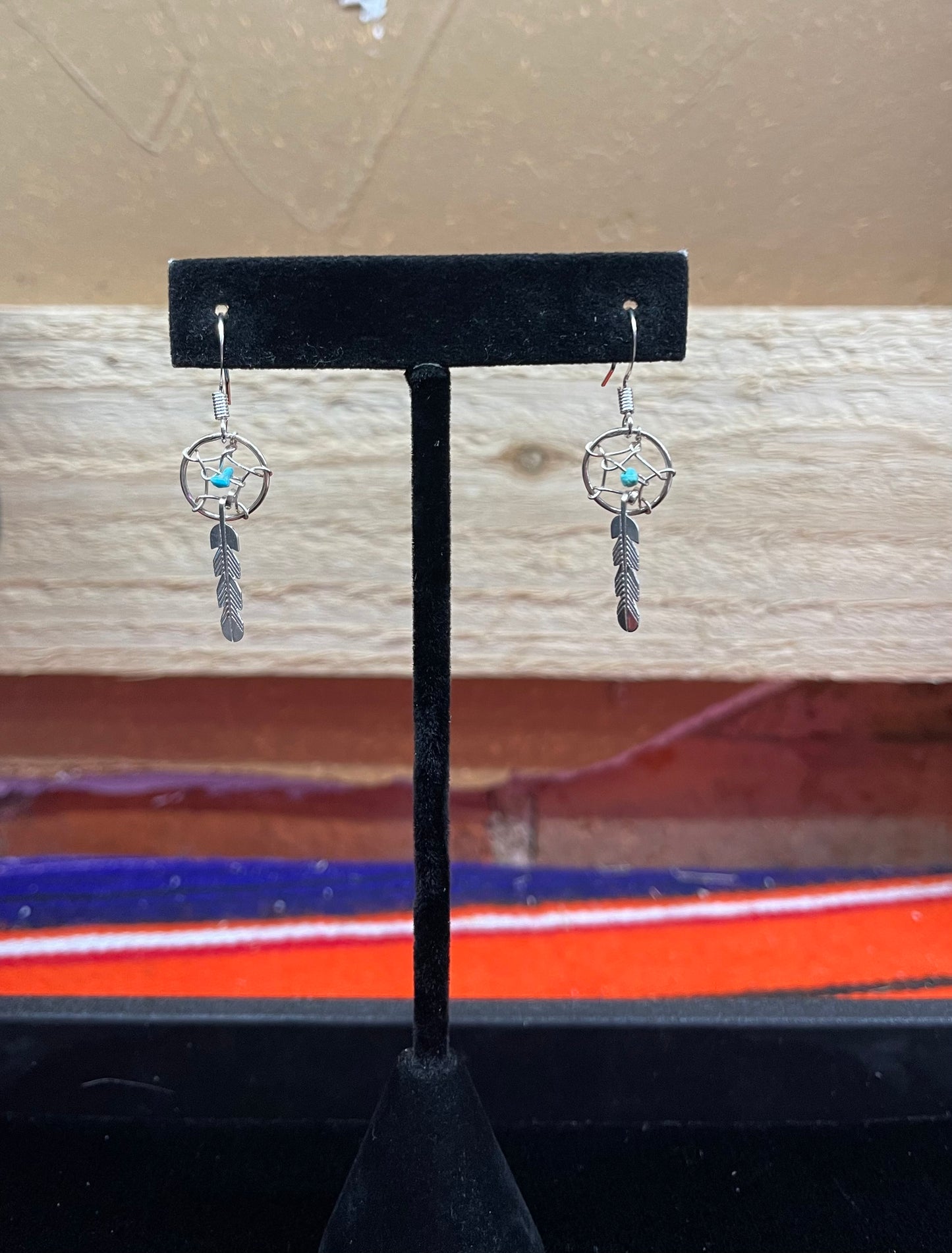 Dream Catcher with Turquoise Dangle Earrings