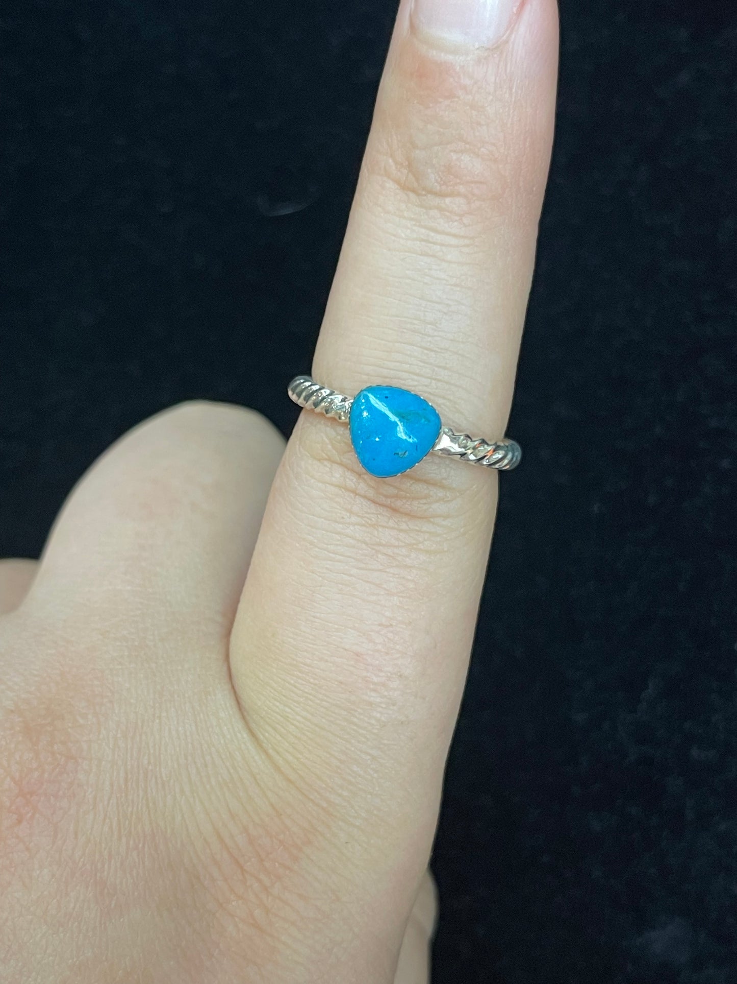 6.0 Dainty Turquoise Ring by Franklin Johnson, Navajo