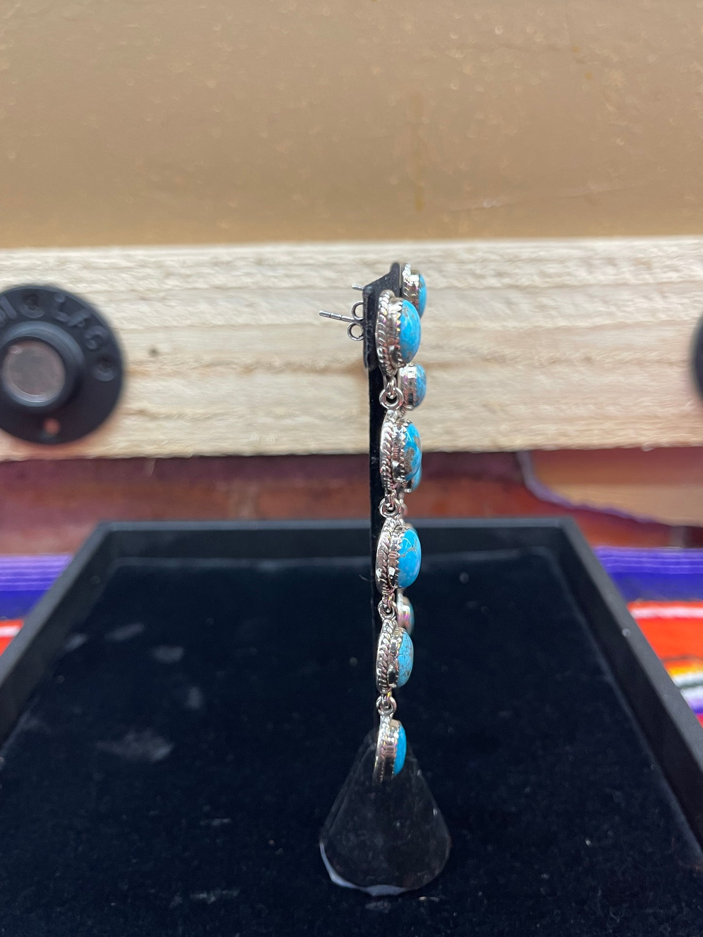 Kingman Turquoise Dangling Earrings