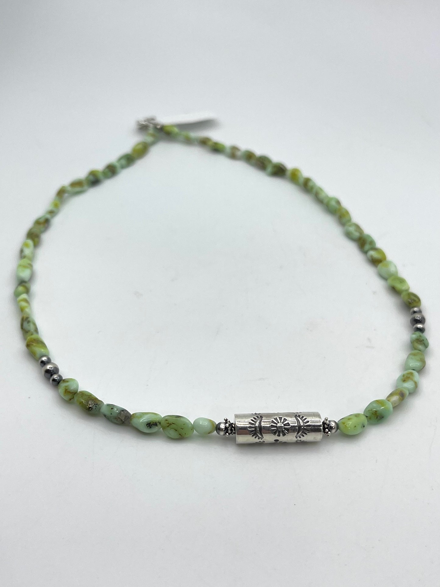 16" Palomino Turquoise with Navao Style Pearls Necklace