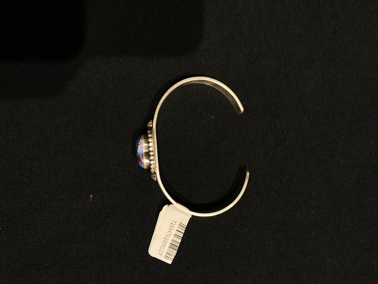 6"-7 1/4" Purple Mojave Heart Cuff by Rick Enriquez, Navajo