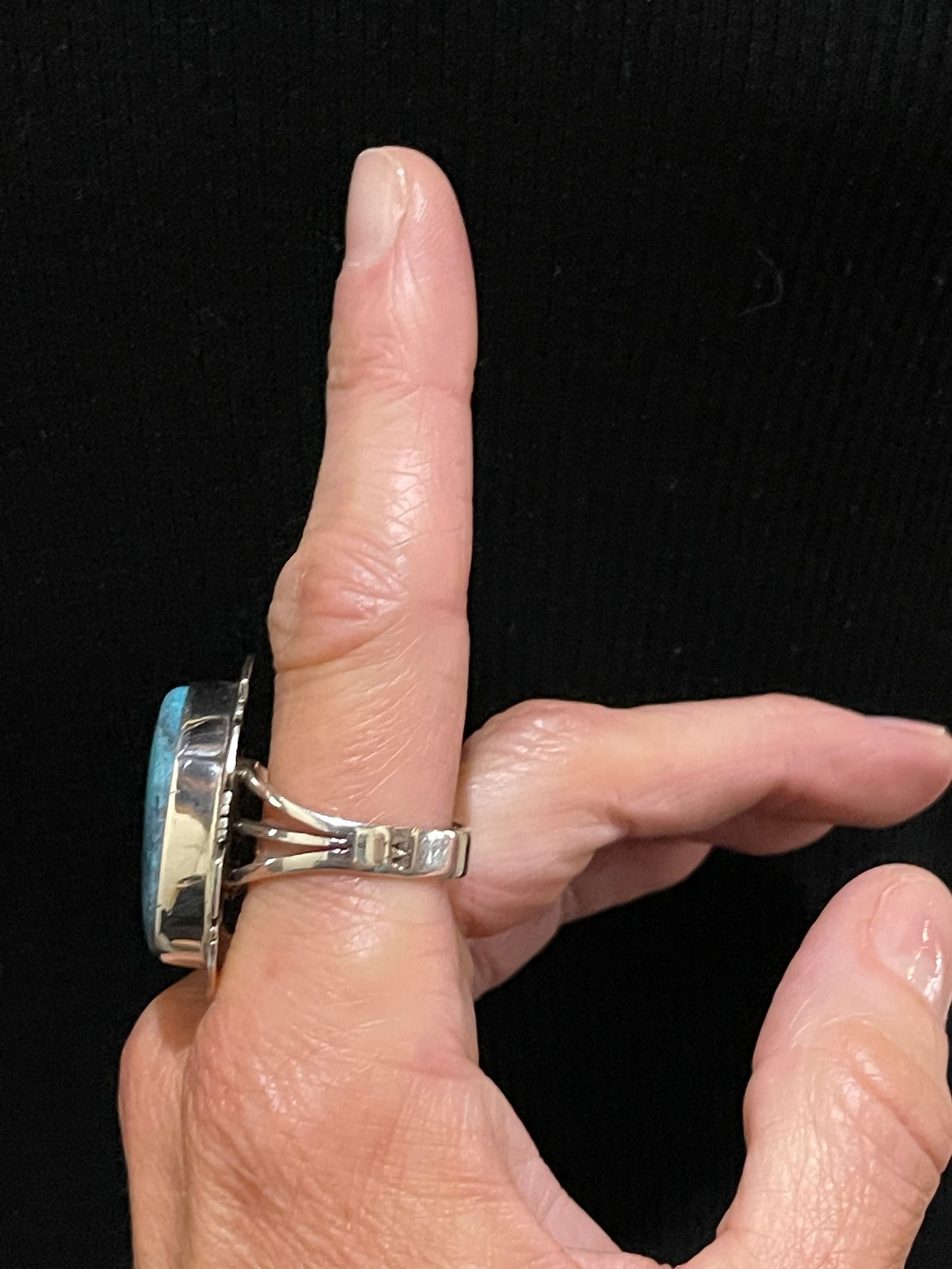 9.5 Turquoise Ring by Evelyn Bahe, Navajo