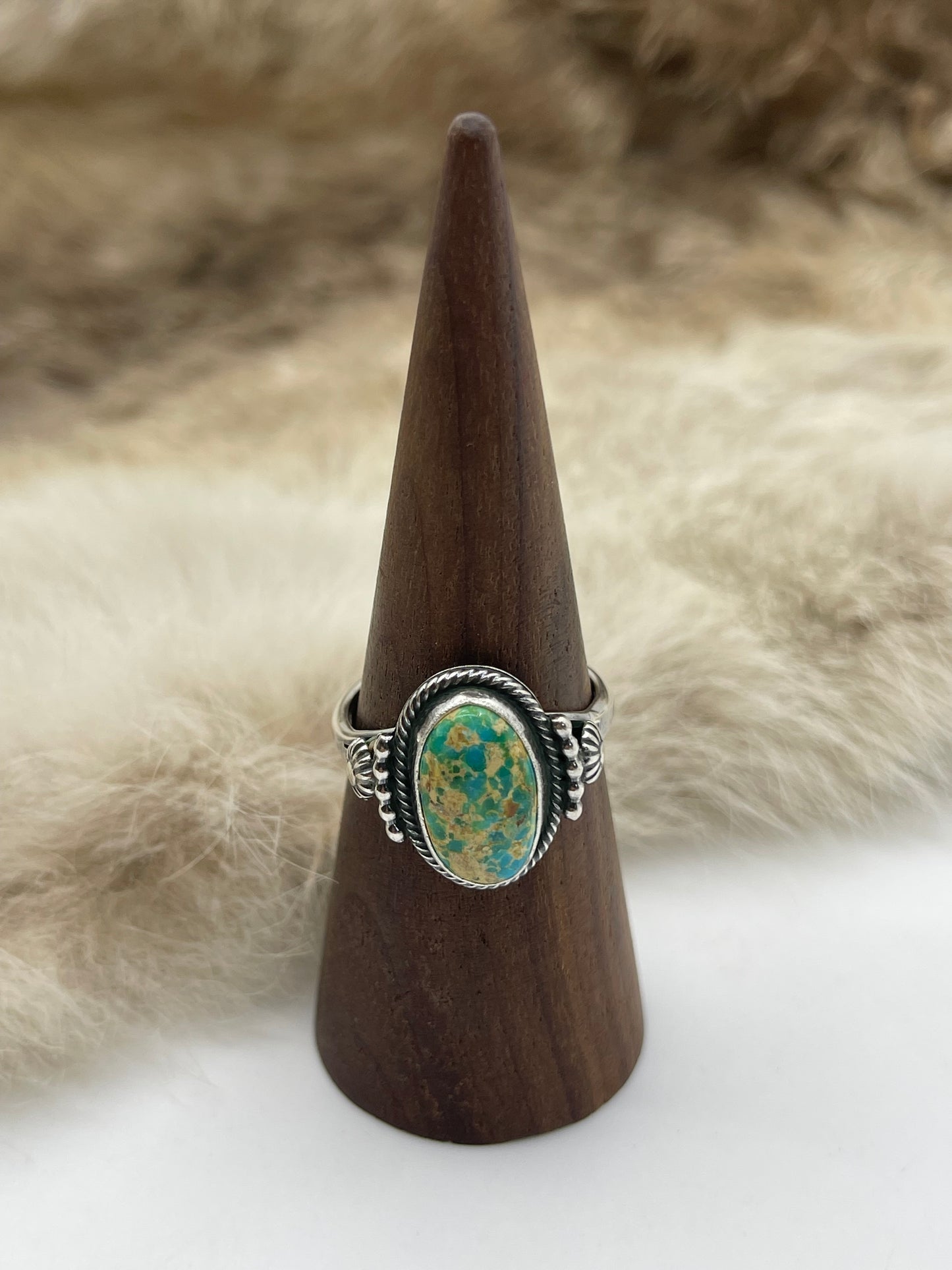 10.5 Sonoran Gold Turquoise Ring by Samuel Yellowhair, Navajo