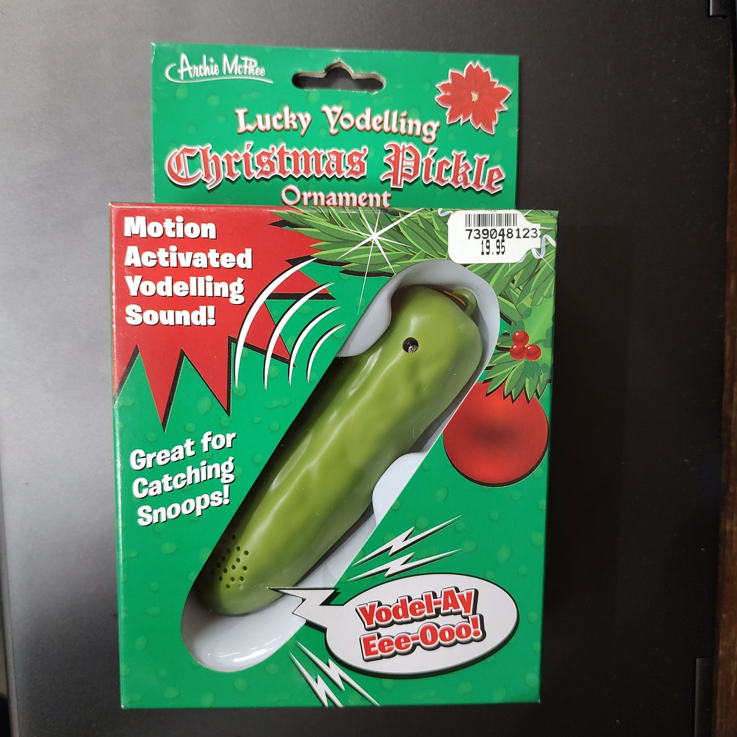 Lucky Yodelling Christmas Pickle Ornament