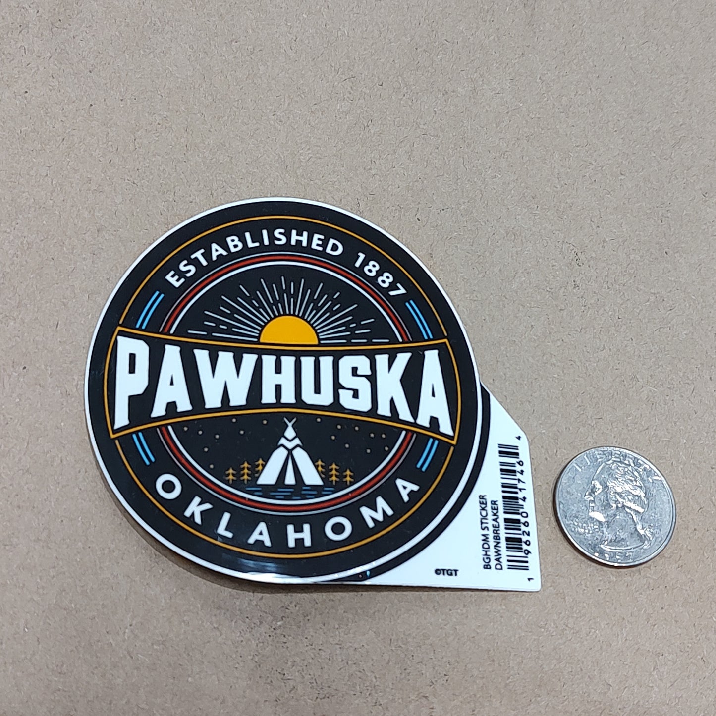 Established 1887 Sun and Tipi Pawhuska, OK - sticker