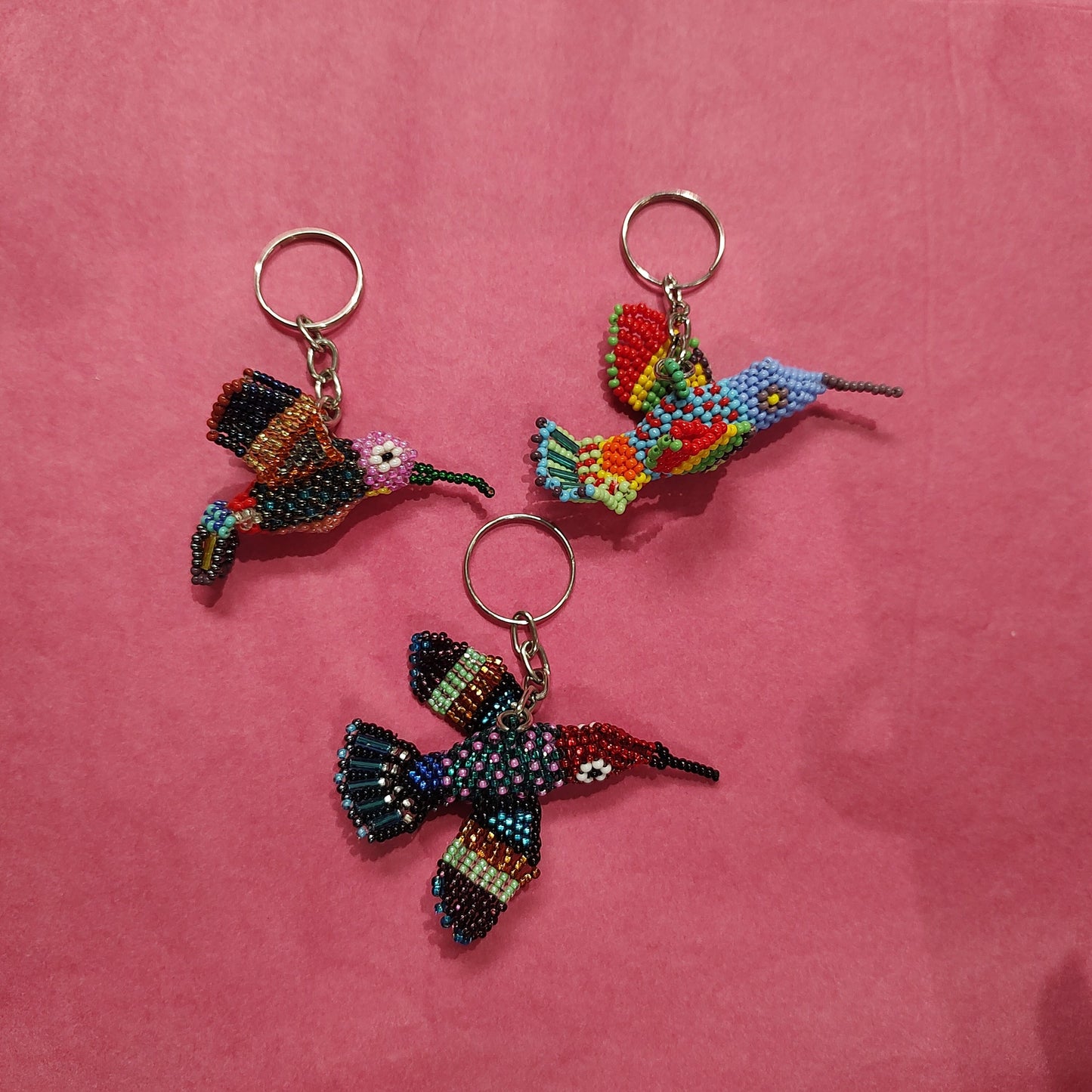 Hummingbird Beaded Keychain