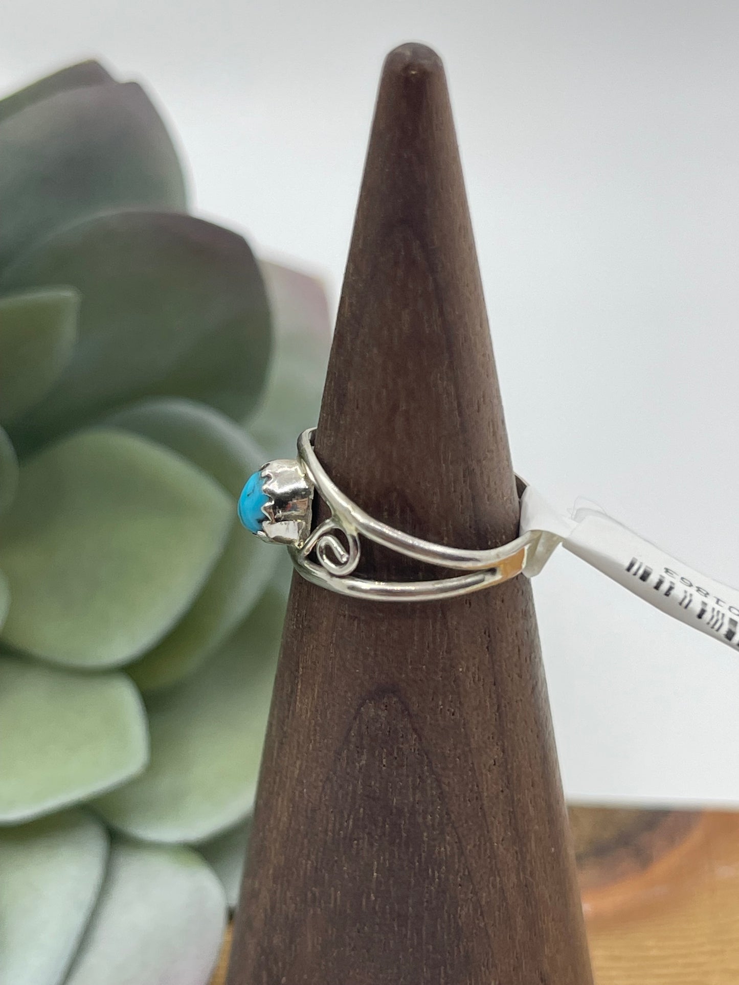 Turquoise Oval Baby Ring by Judy Lincoln, Navajo