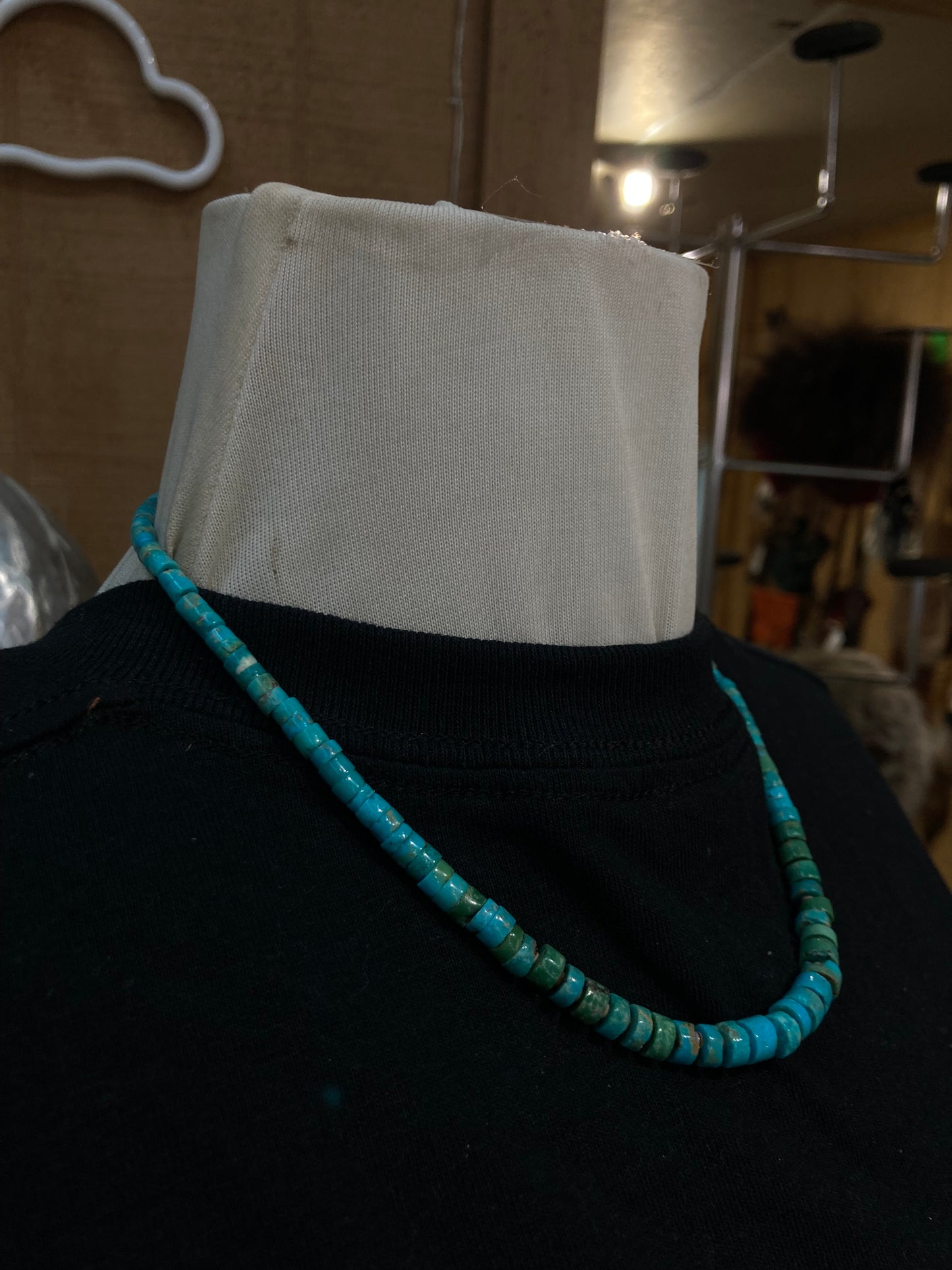 18" Graduated Turquoise Heishi Bead Necklace