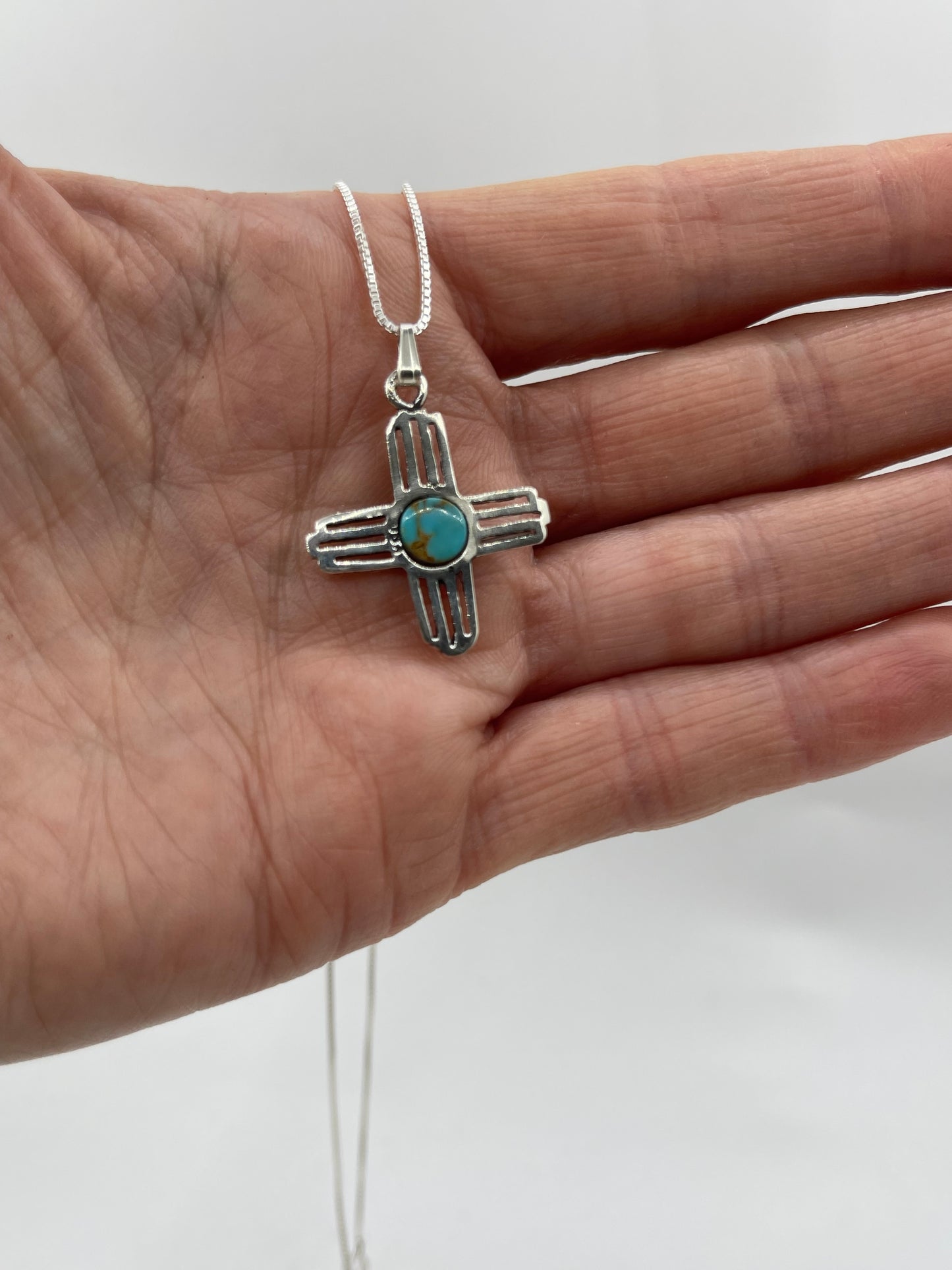 15" Turquoise Zia Symbol Necklace by Zia