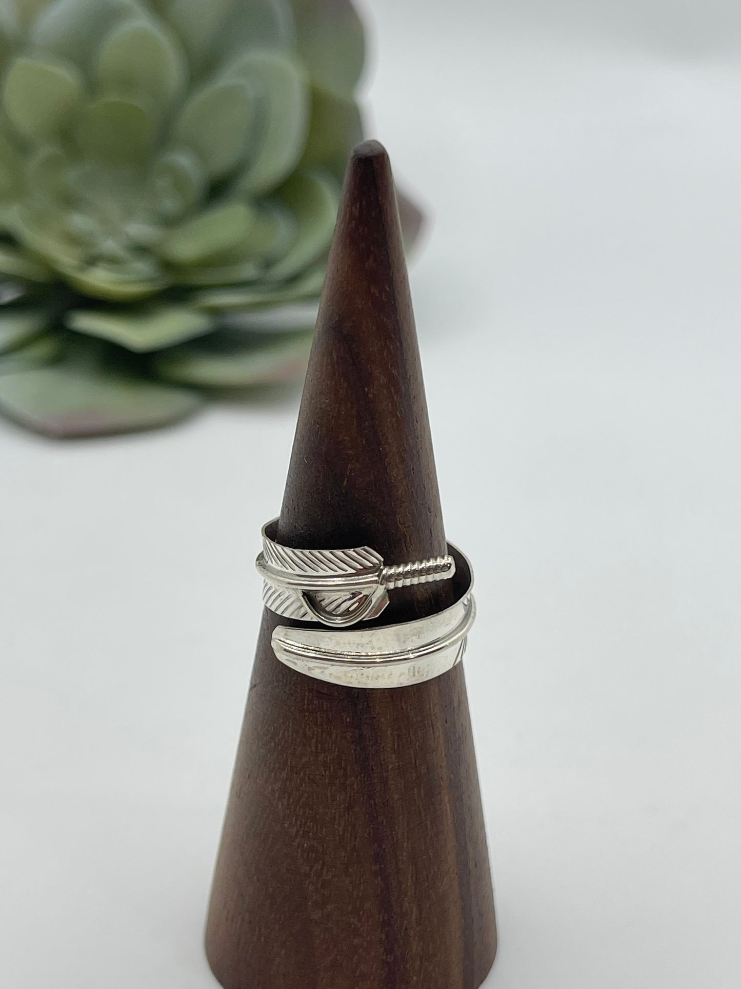 Adjustable Feather Ring by Aaron Davis, Navajo