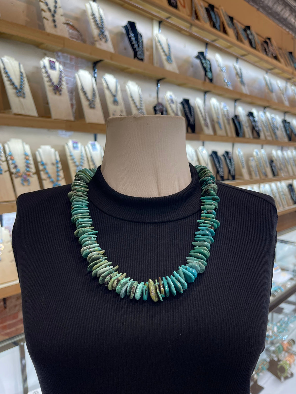 24" Chunky Turquoise Teardrop Necklace