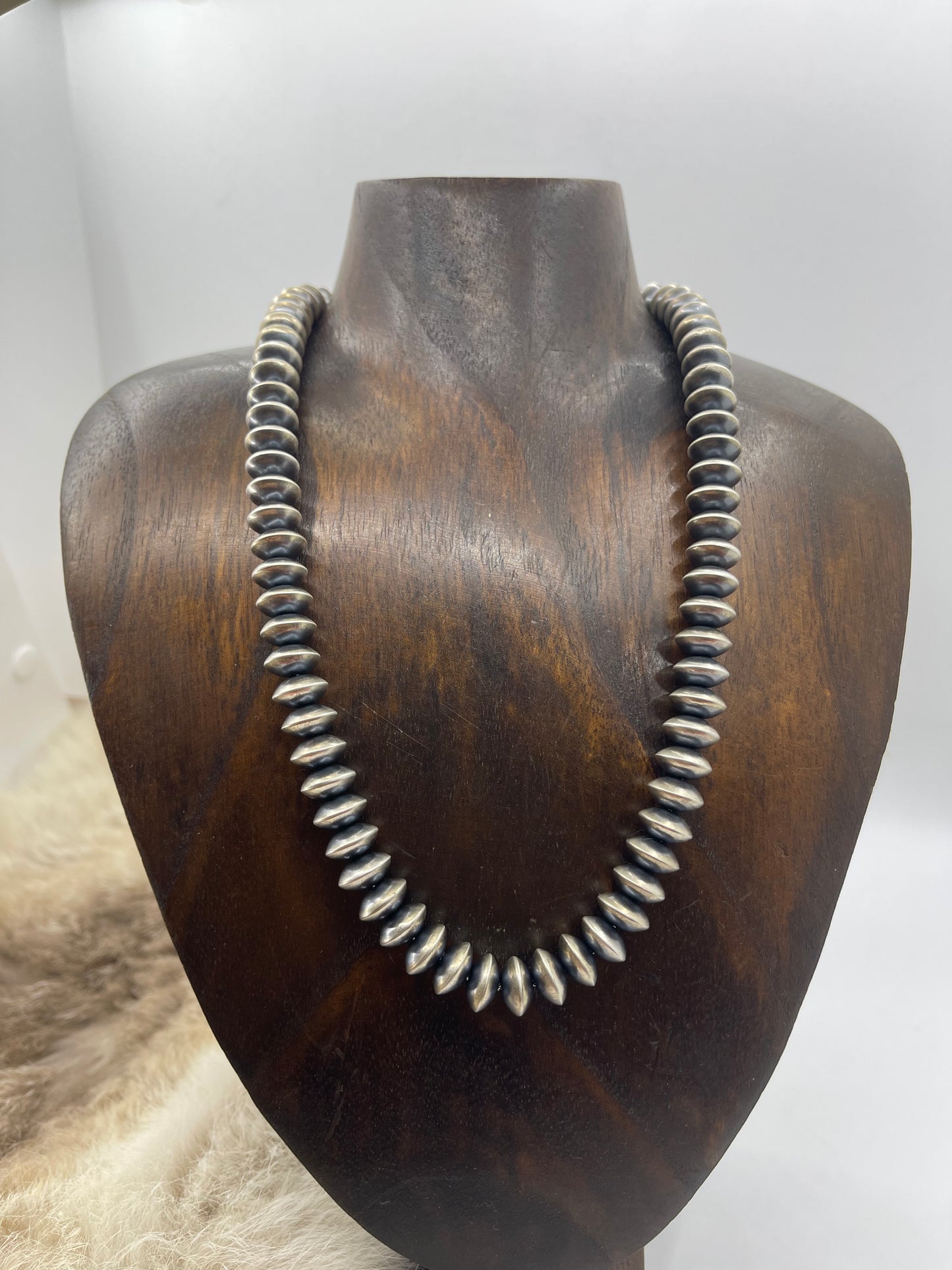 18" 1/2" 11mm Handmade Pearls by Bryannen Halwood, Navajo