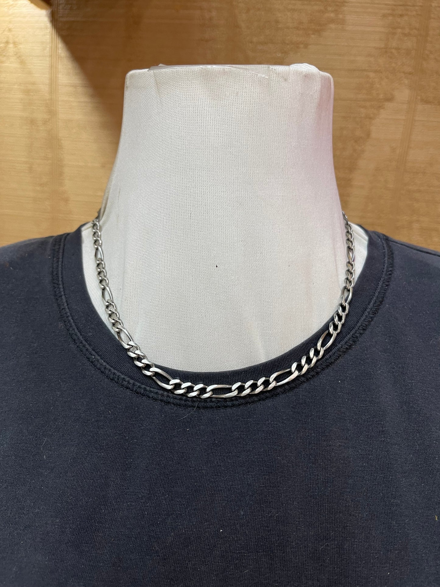 18" Figaro Style 925 Sterling Silver Chain, made in Italy