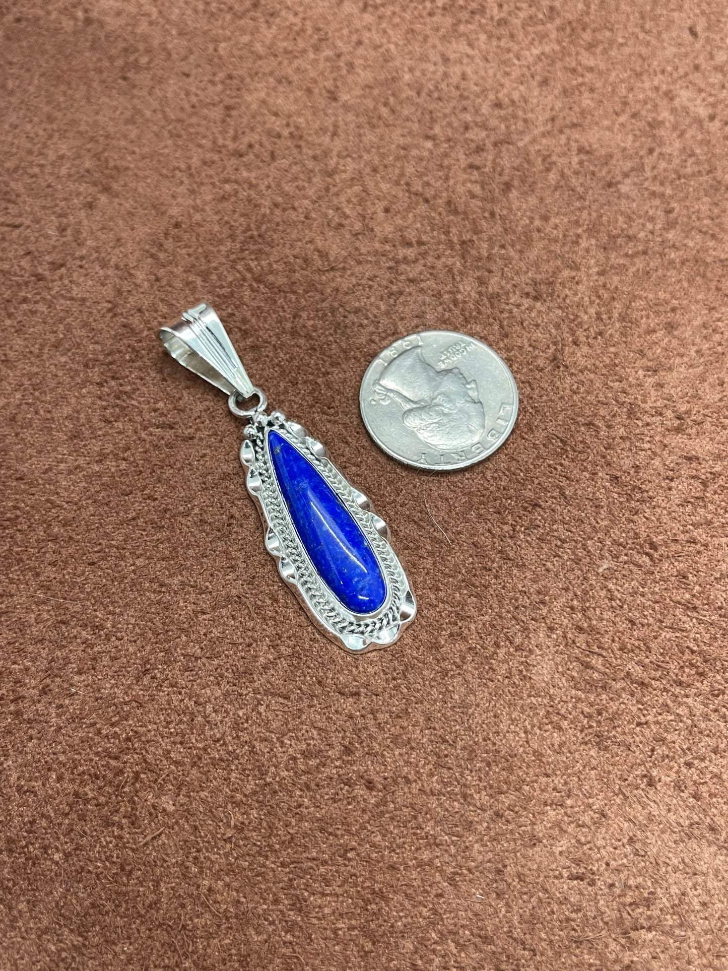 Blue Lapis Teardrop Pendant with a 7mm Bale