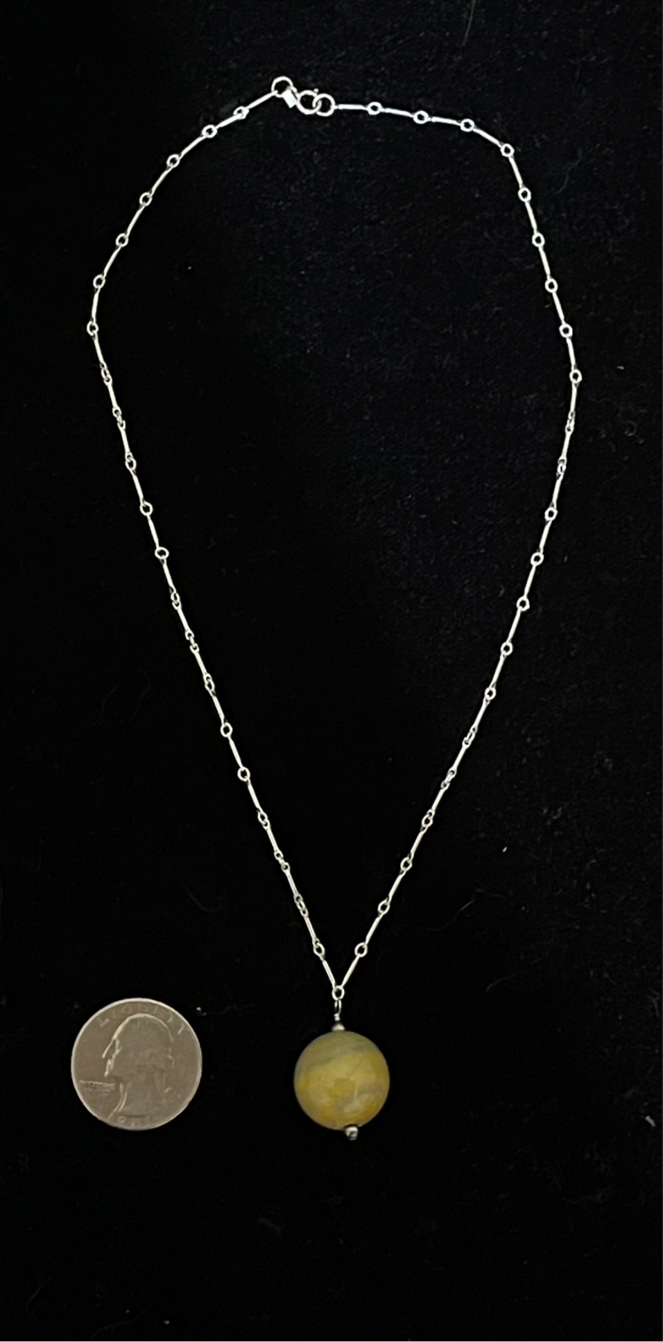 16" Necklace with 18mm Bumblebee Jasper Drop