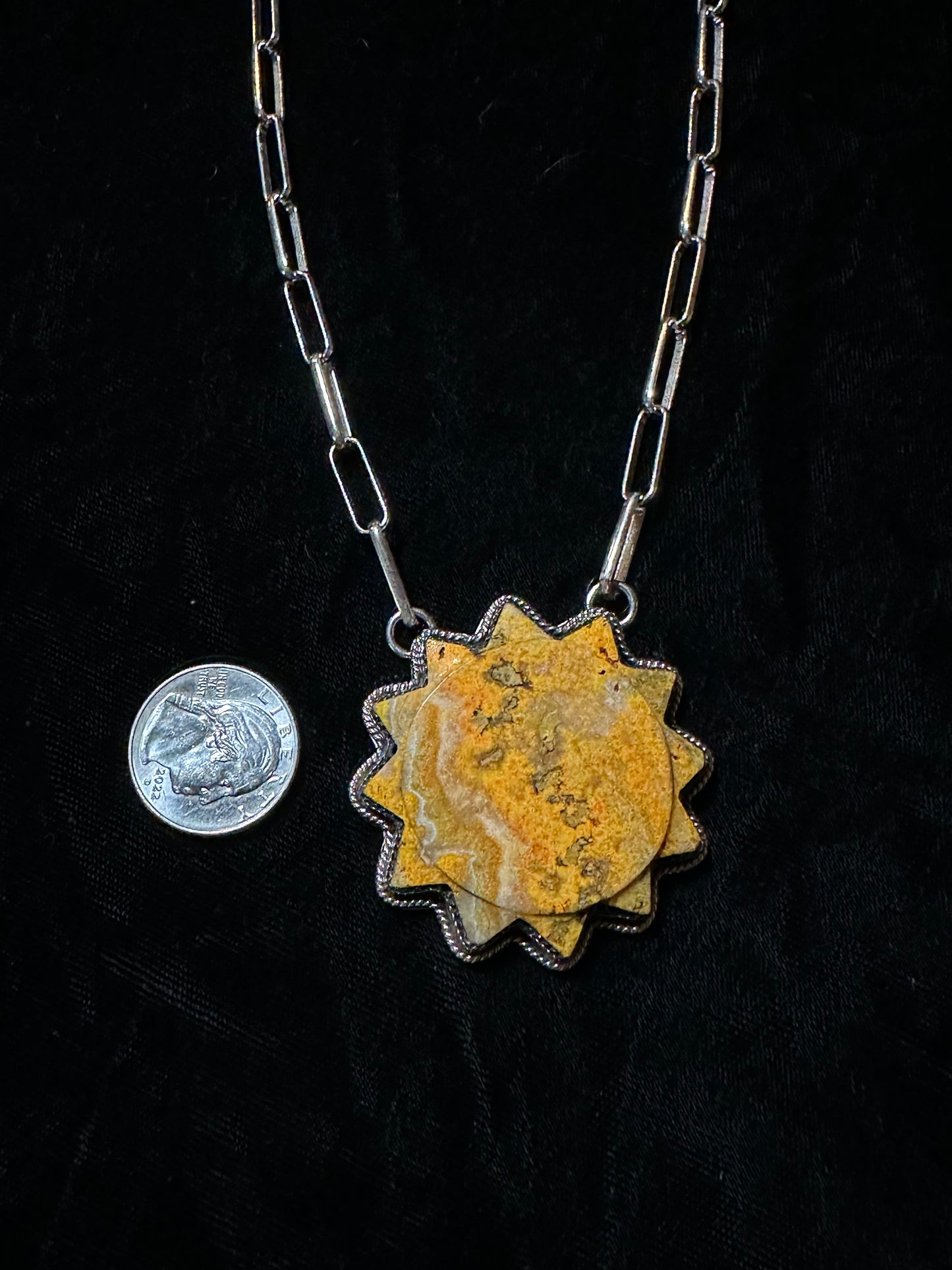 Bumblebee Jasper Sun Necklace