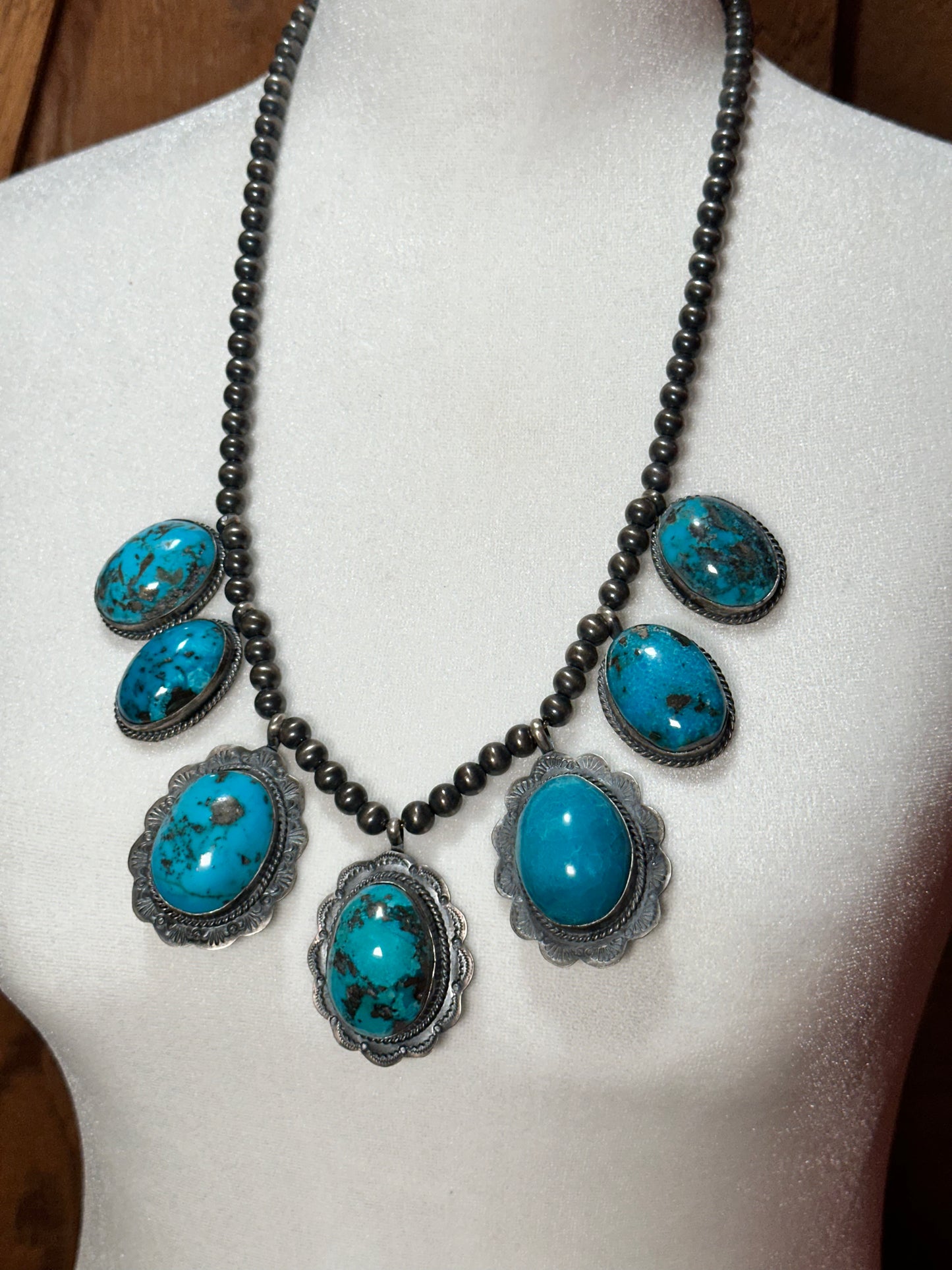 Persian Turquoise 7-Pendant Necklace by Boyd Ashley
