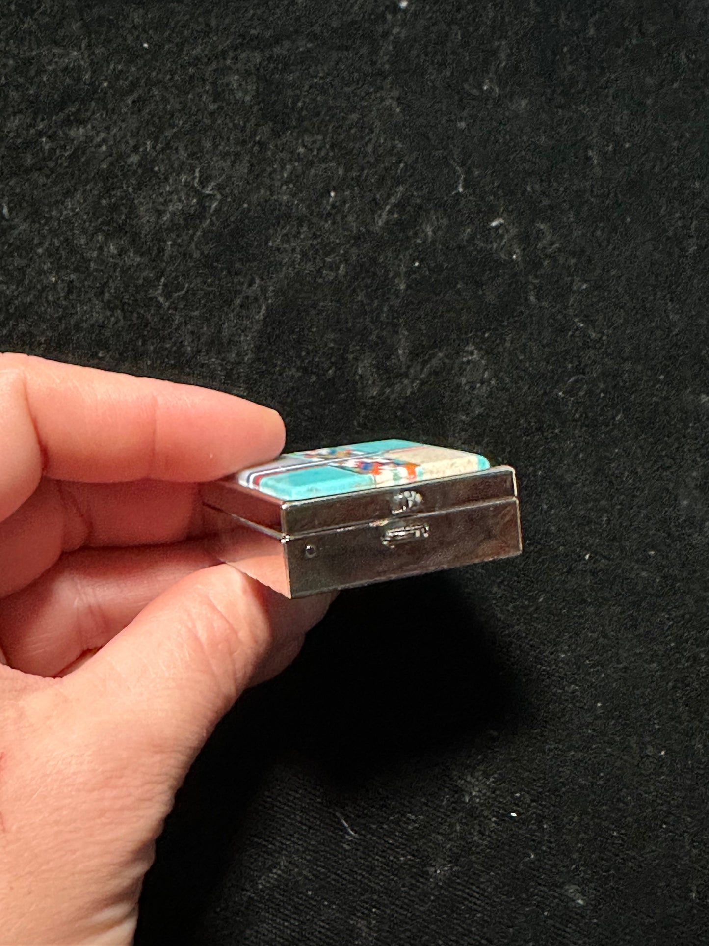 Turquoise Inlay Pill Box
