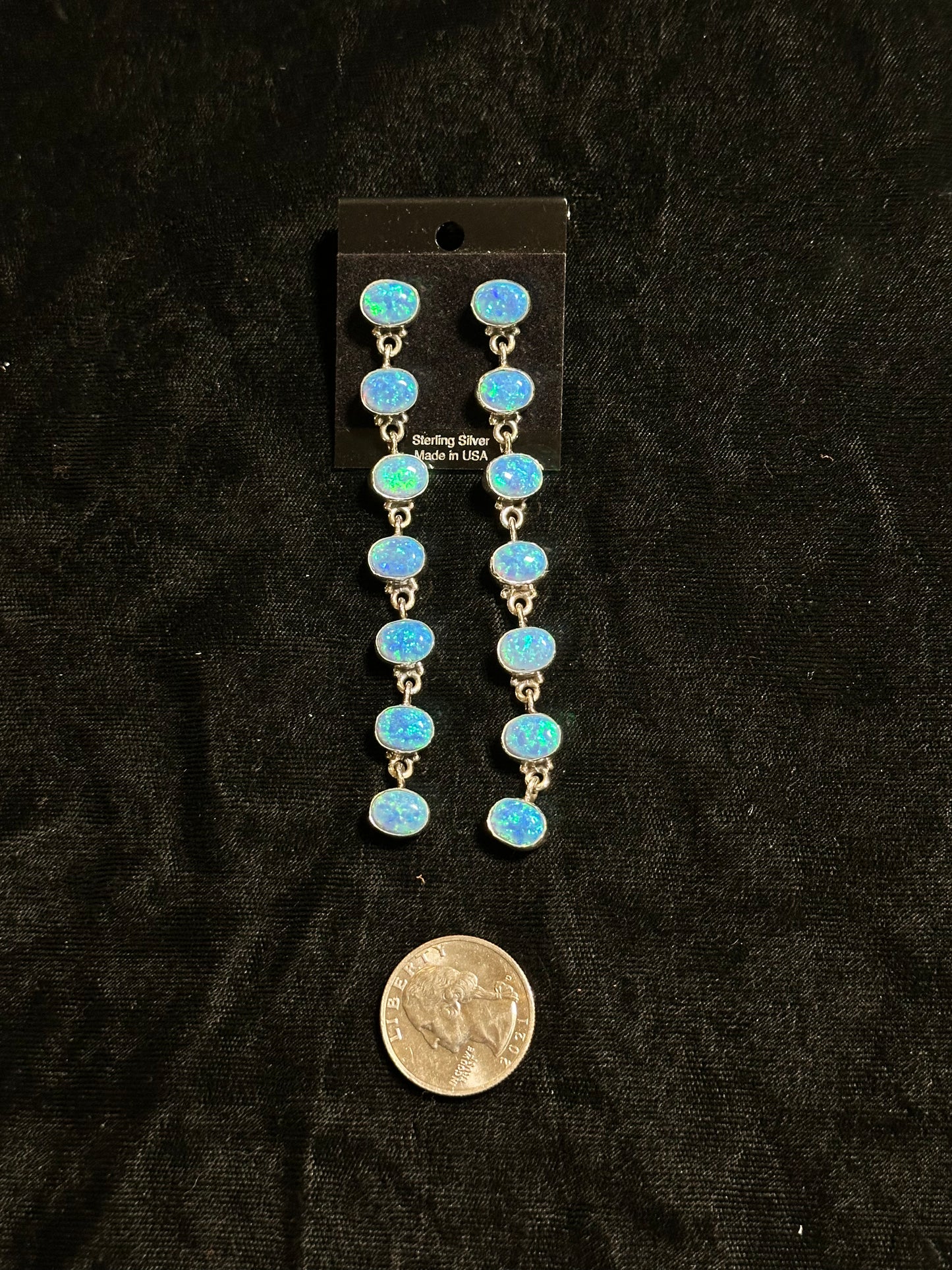 3 1/2” Opal Dangle Earrings