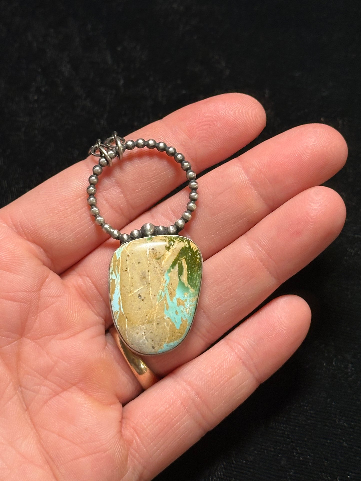 18" Cerrillos Turquoise Necklace By P. Yazzie, Navajo
