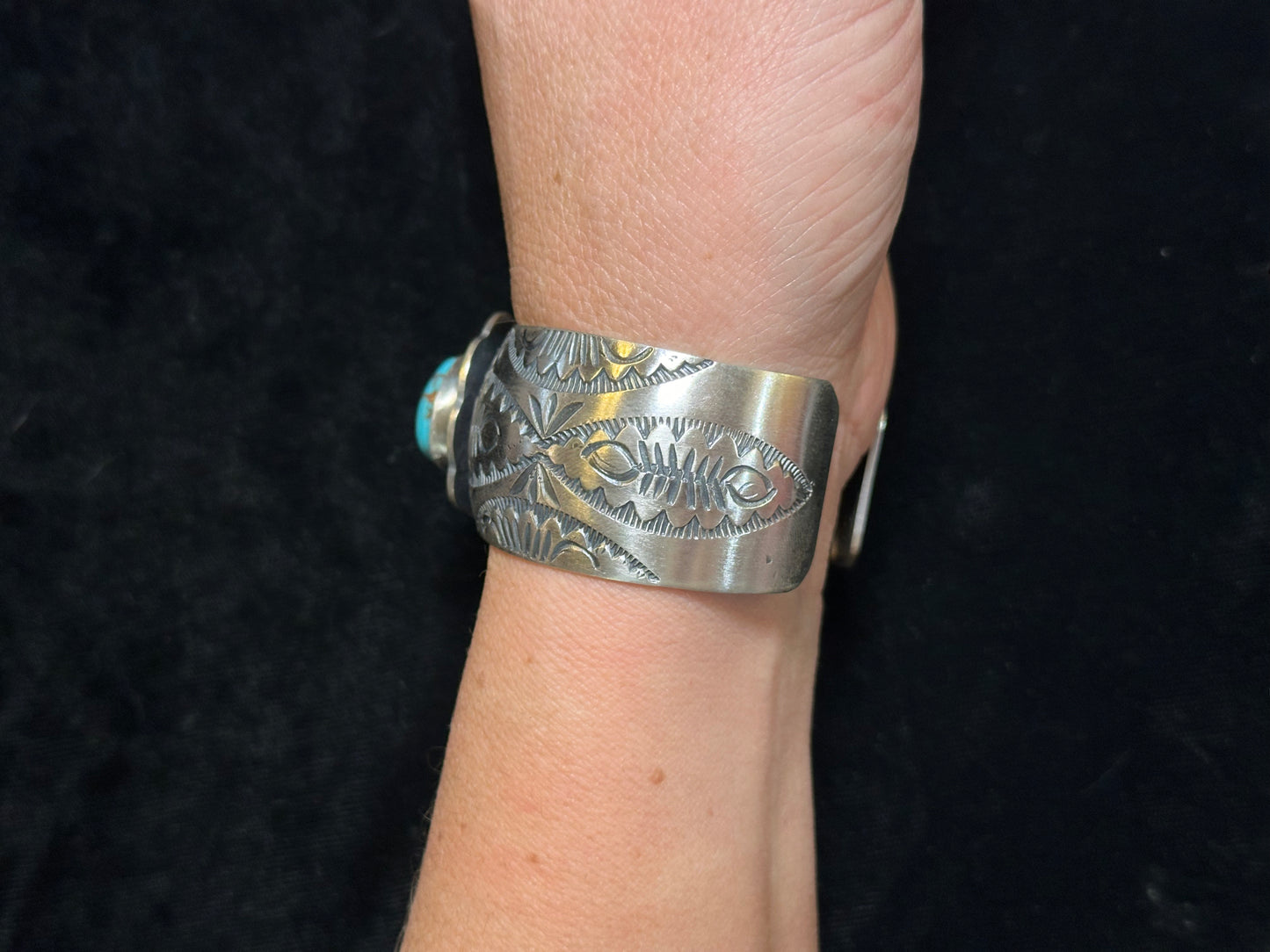 6 1/4"- 6 3/4" Egyptian Turquoise Cuff by Boyd J Ashley, Navajo
