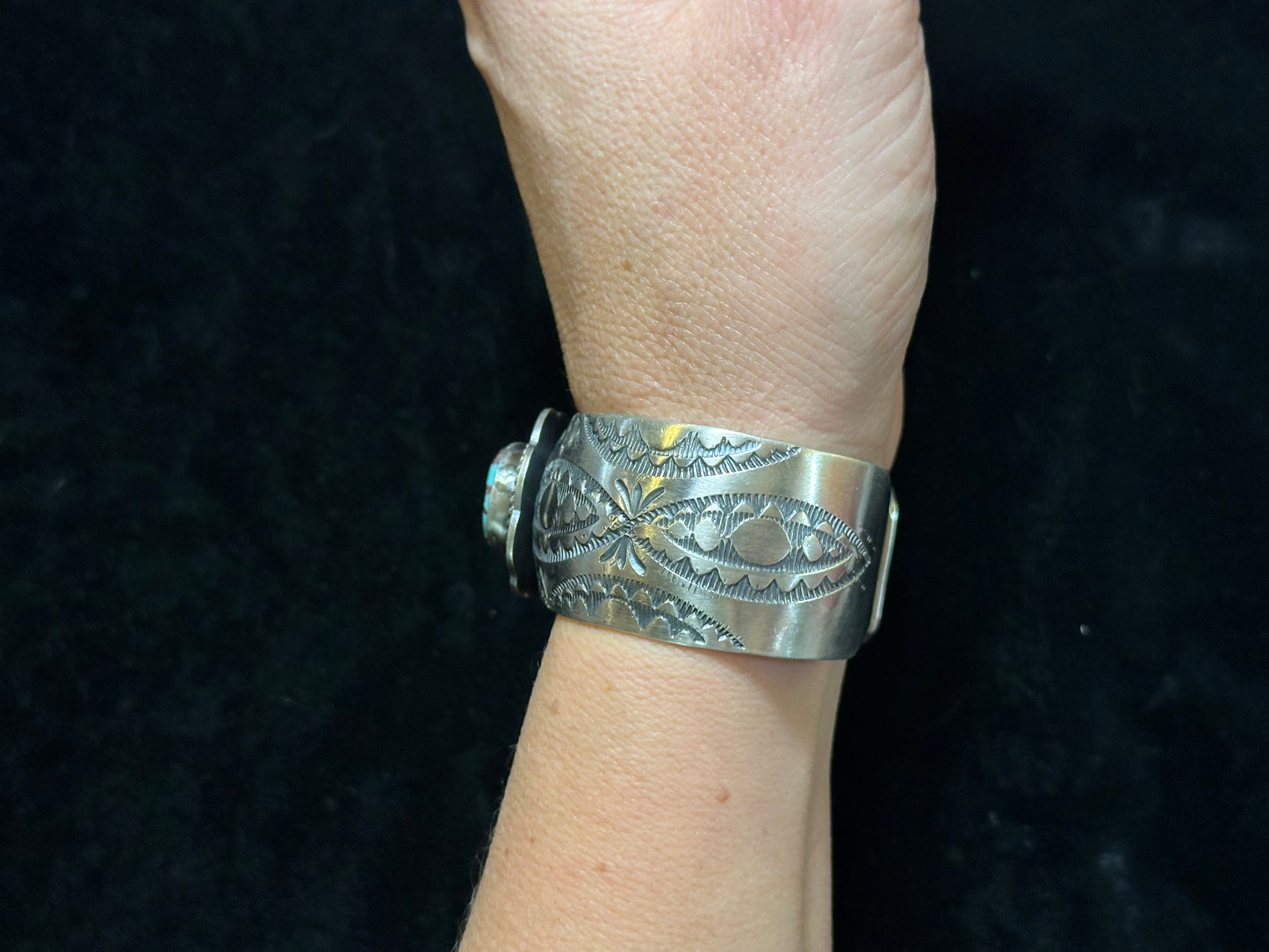 6 1/4"- 6 3/4" Egyptian Turquoise Cuff by Boyd J Ashley, Navajo