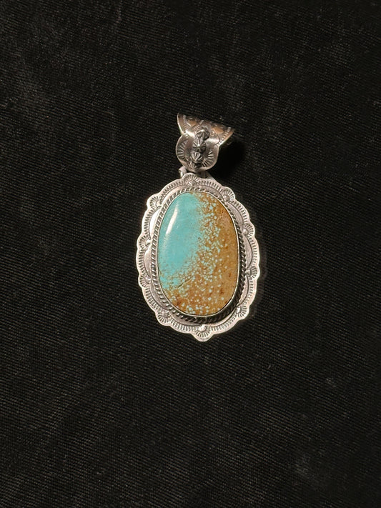 #8 Turquoise Pendant 11mm bale by J. Nelson, Navajo