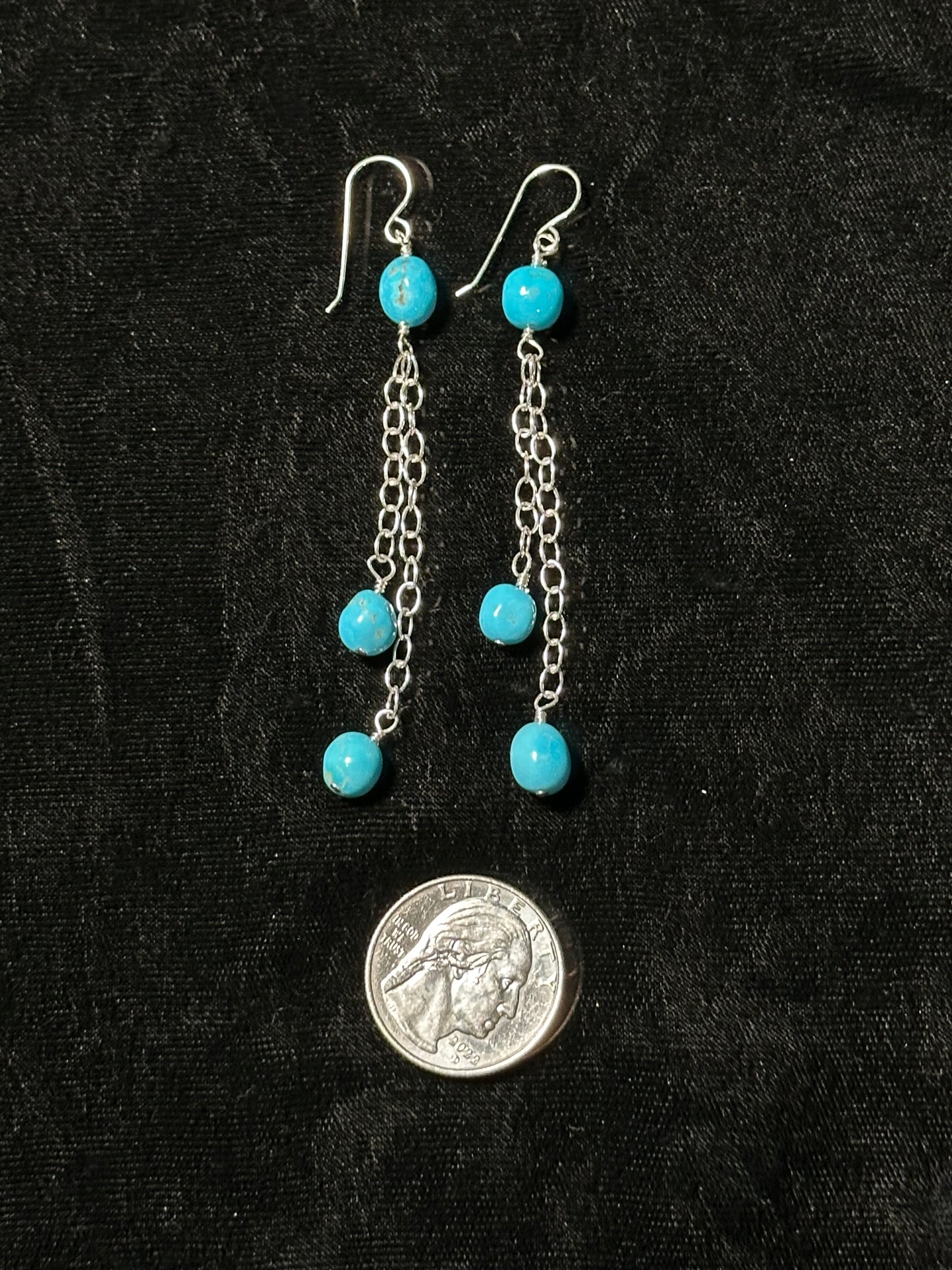 Sleeping Beauty Nuggets 3" Long Earrings