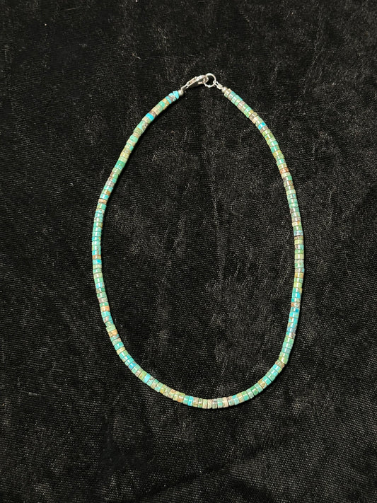 14" Turquoise Heishi Bead Necklace