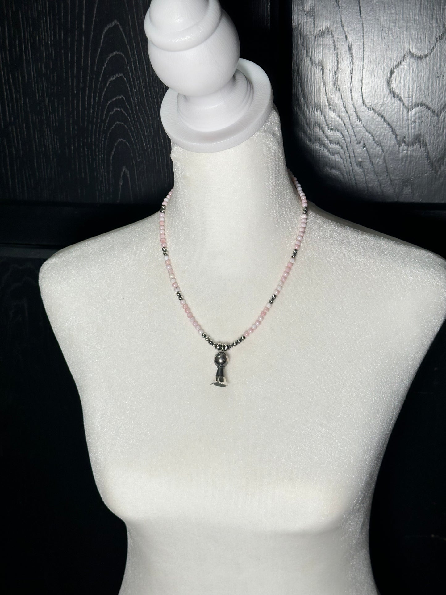 17" Pink Conch Shell with Blossom Necklace