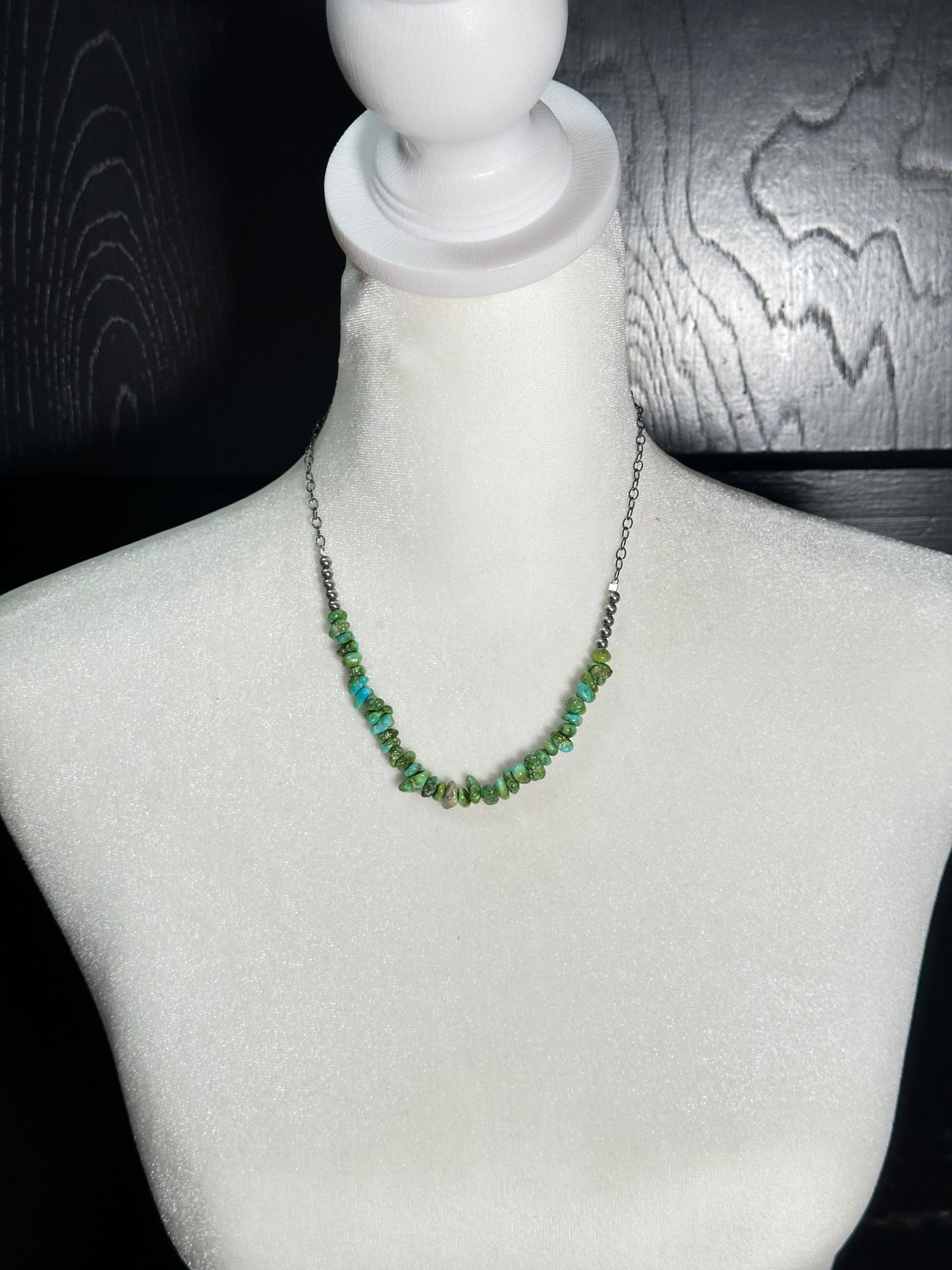 18" Sonoran Gold Turquoise Necklace with 4mm Navajo Pearls