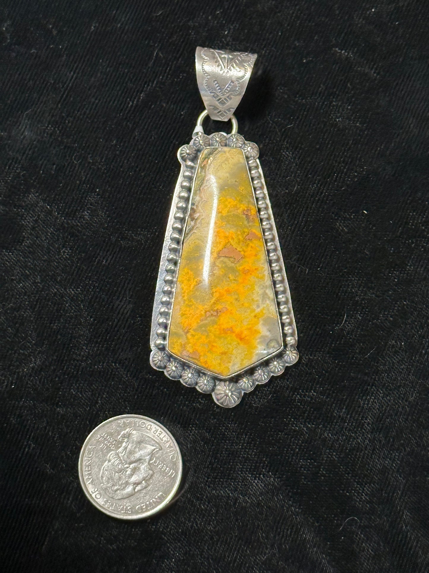 Bumble Bee Jasper Pendant by Calvin Delgarito, Navajo