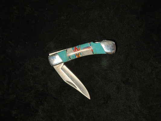 Lapidary Paper Thin Inlay Lock-Back Pocket Knife