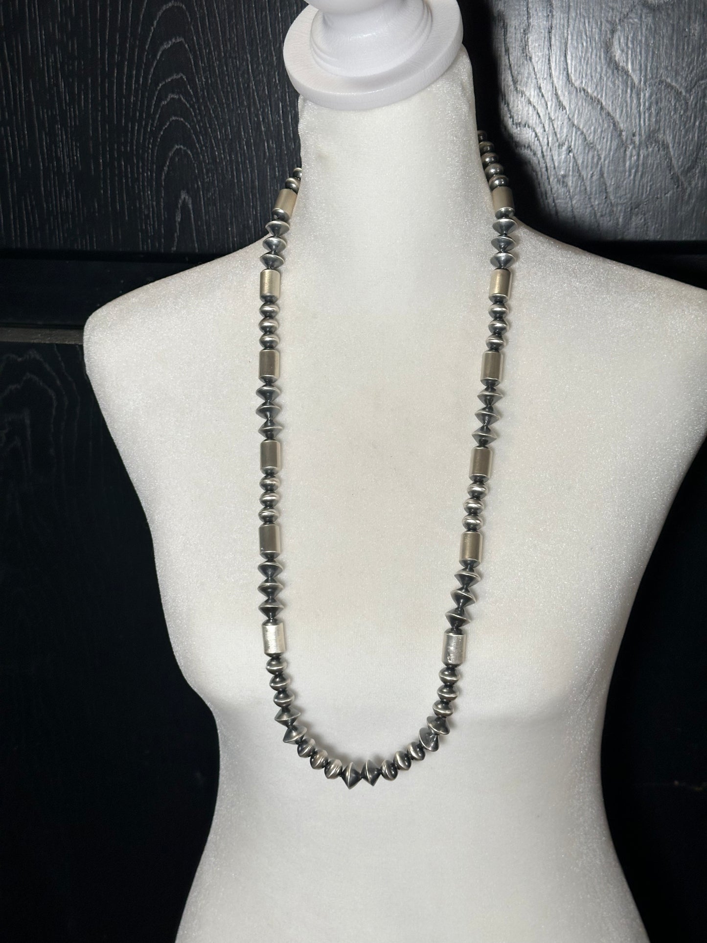 32" 12mm Handmade Navajo Pearls by Crystal Haley, Navajo