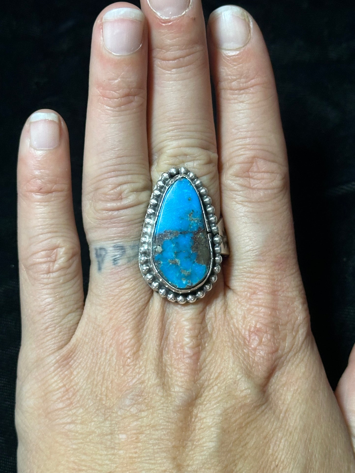 Adjustable Highgrade Kingman Turquoise Ring