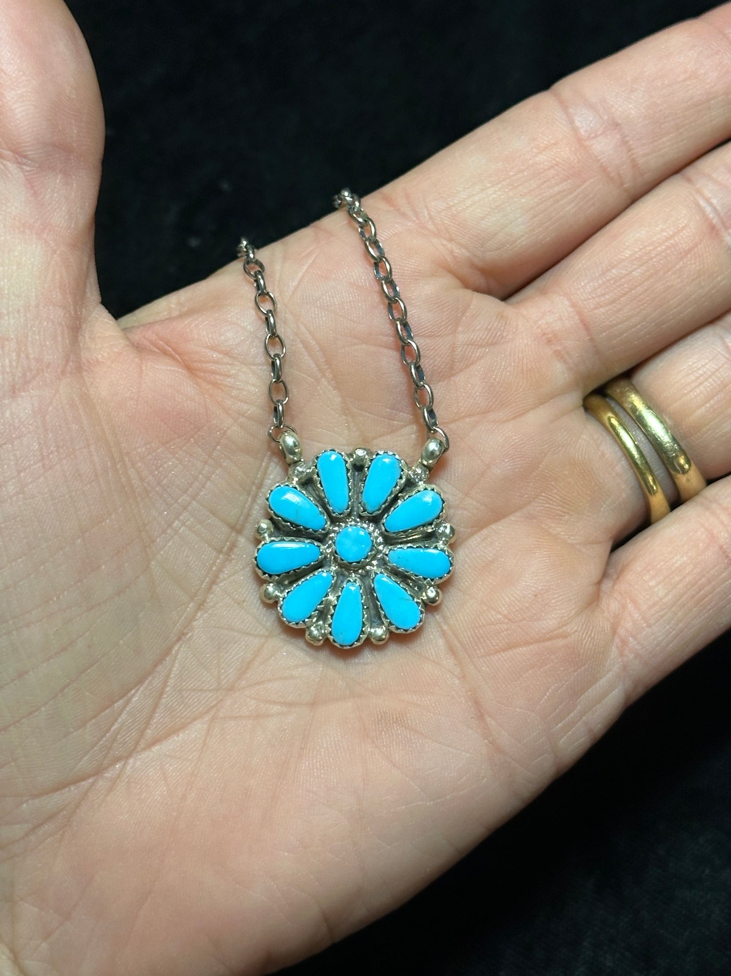 16" Turquoise Necklace by Alicia Wilson, Navajo