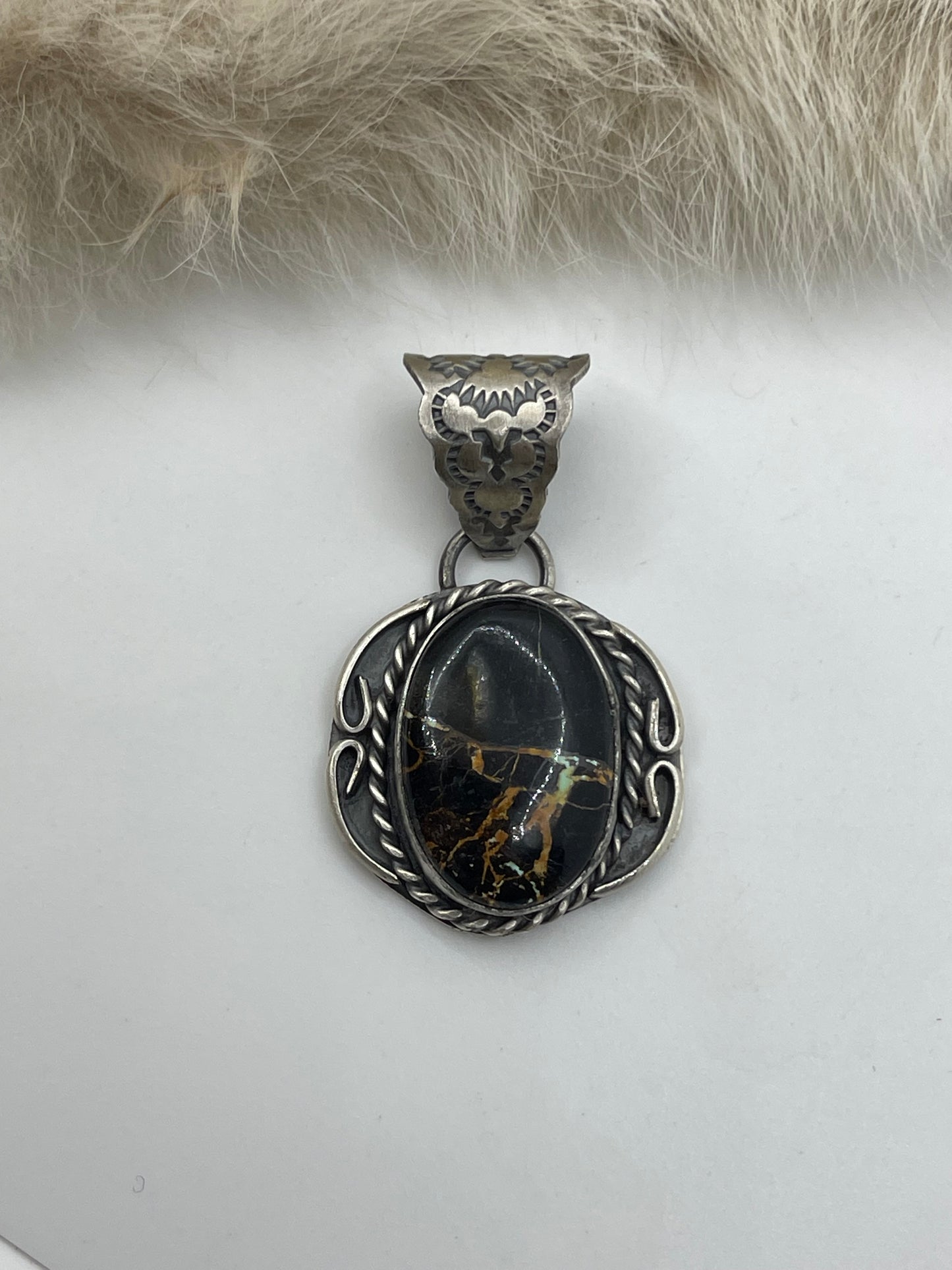 Blackjack Pendant by Gilbert Nez